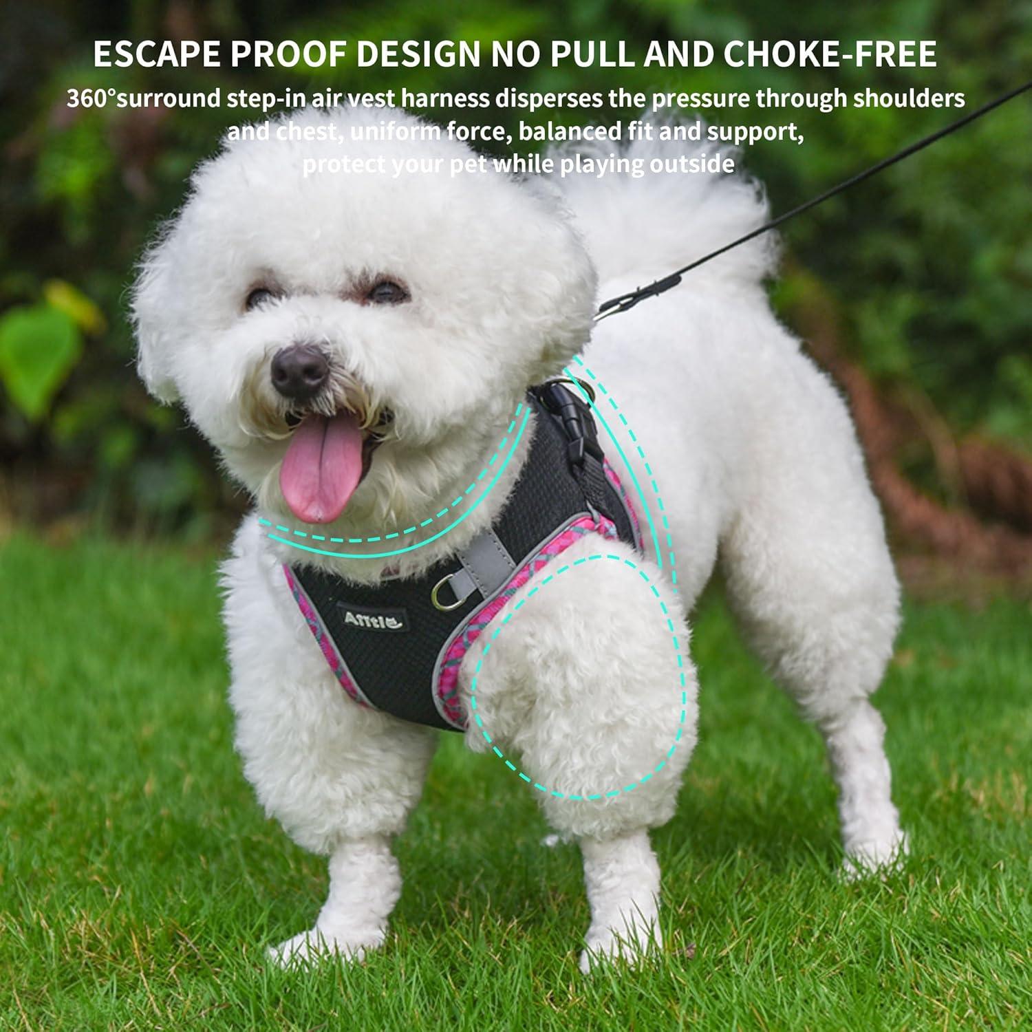 Arnés para Perro Pequeño AIITLE - Chaleco Reflectante Negro XXXS