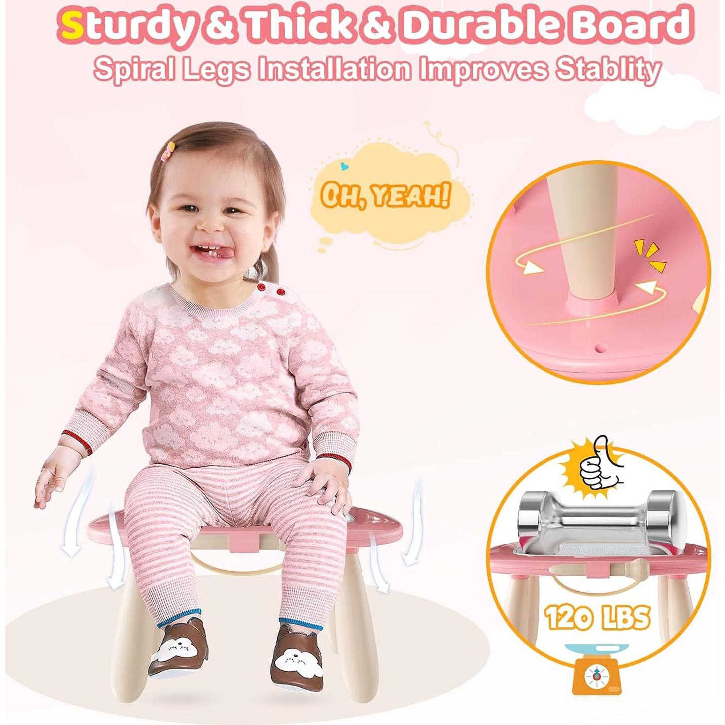 Pizarra Magnética Kikidex Rosa Suave para Niños 1-3 Años