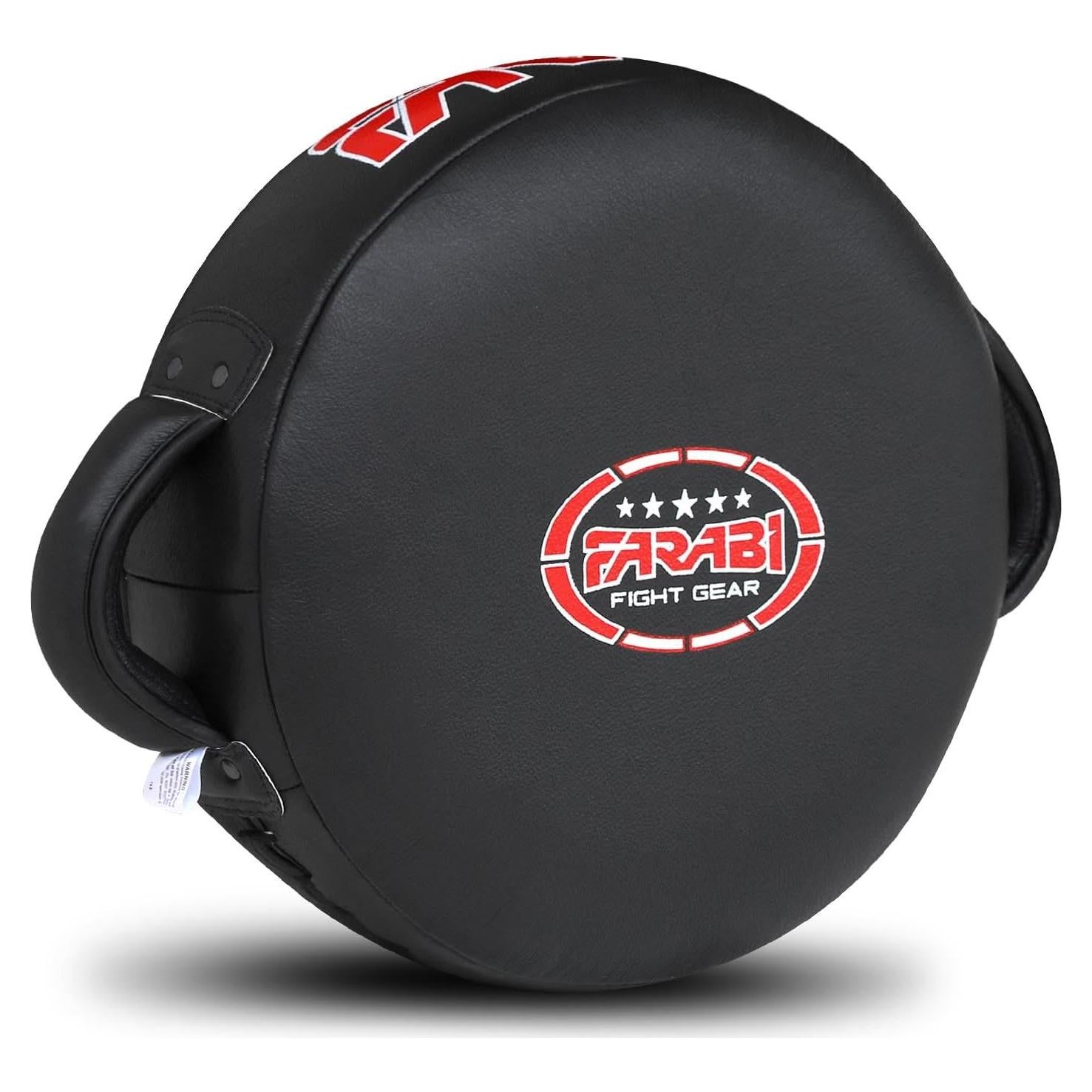 Pad de Boxeo Redondo Farabi Sports 100% Cuero Negro