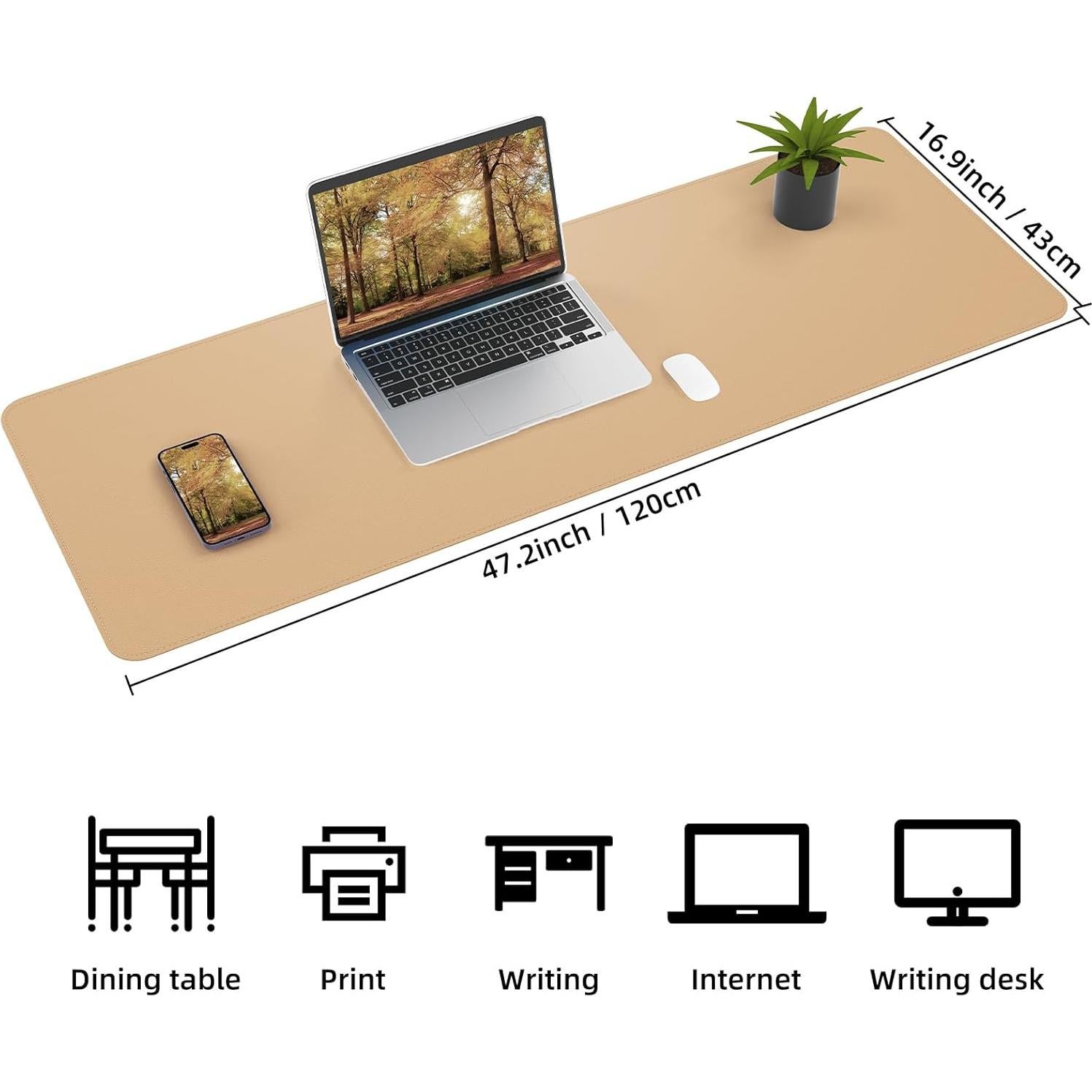 Alfombrilla de Escritorio AFIING 119x43 cm Doble Cara Impermeable