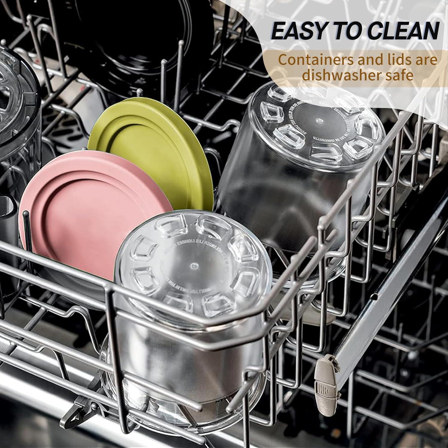 For Ninja Creami NC299AMZ & NC300s Series Ice Cream Makers, Dishwasher Safe, 16 oz Pints with Lid, 2 Pack (Yellow/Pink)