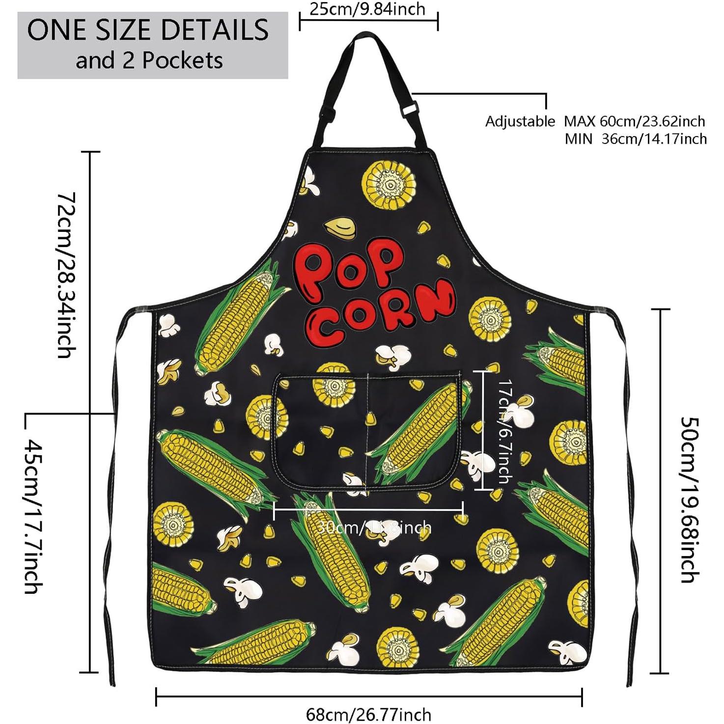 Delantal Impermeable para Palomitas de Maíz MBMSO con 2 Bolsillos