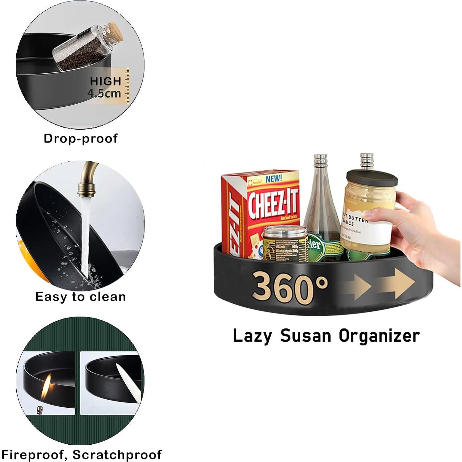 Organizador giratorio de especias XNTONG 25.4 cm acero inoxidable