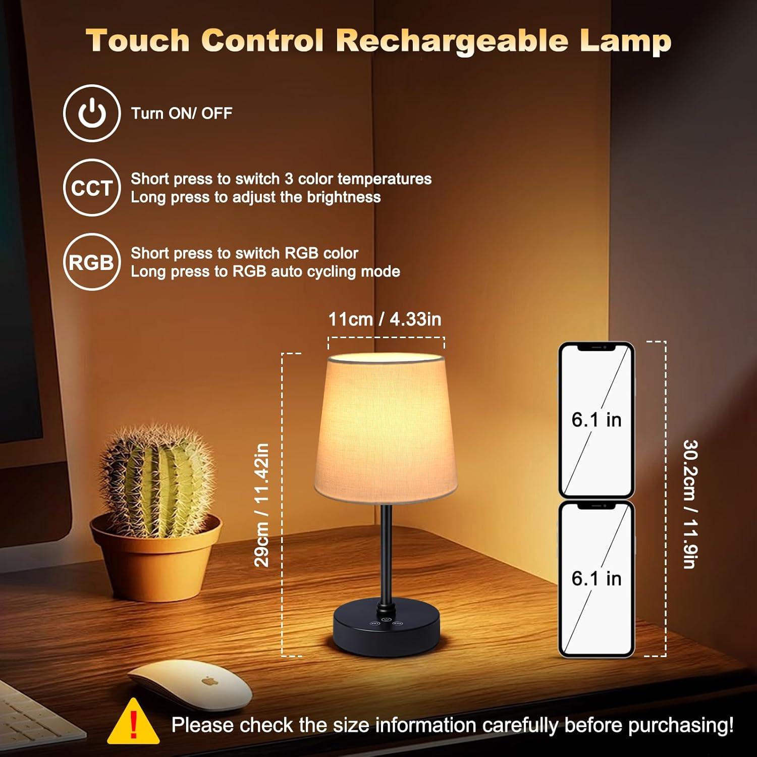 Lámpara de Mesa Inalámbrica Wowag YX-240104 5000mAh LED Táctil