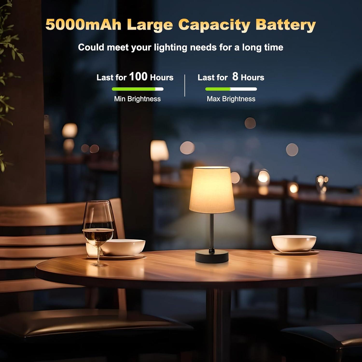 Lámpara de Mesa Inalámbrica Wowag YX-240104 5000mAh LED Táctil