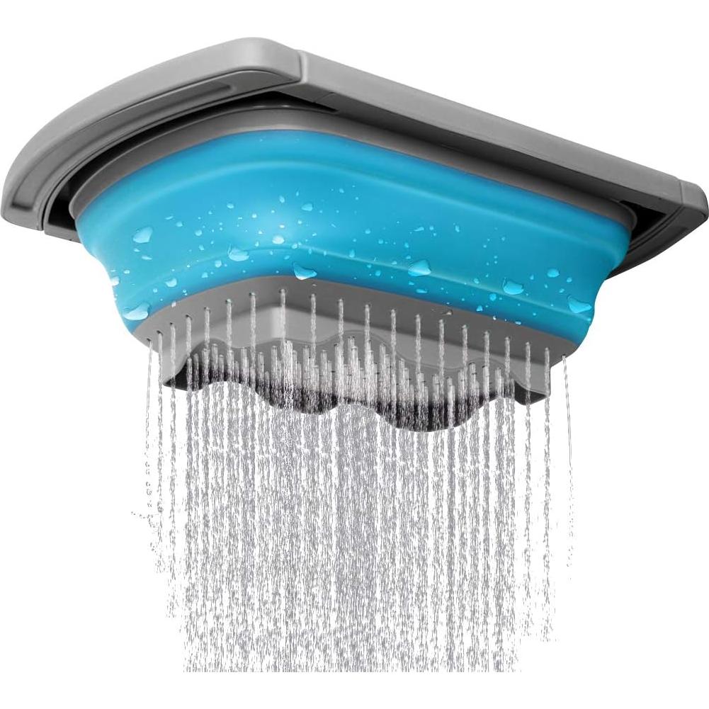 Colador Plegable QiMH 5.68L Silicona Antideslizante Azul