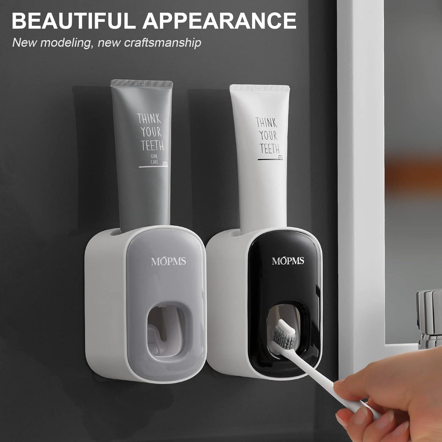 Dispensador de Pasta de Dientes Automático MOPMS Gris y Negro