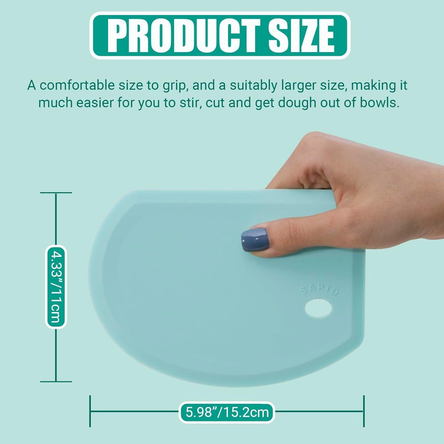 Raspador de Masa de Silicona SAPID 15.2x10.9cm Juego de 2