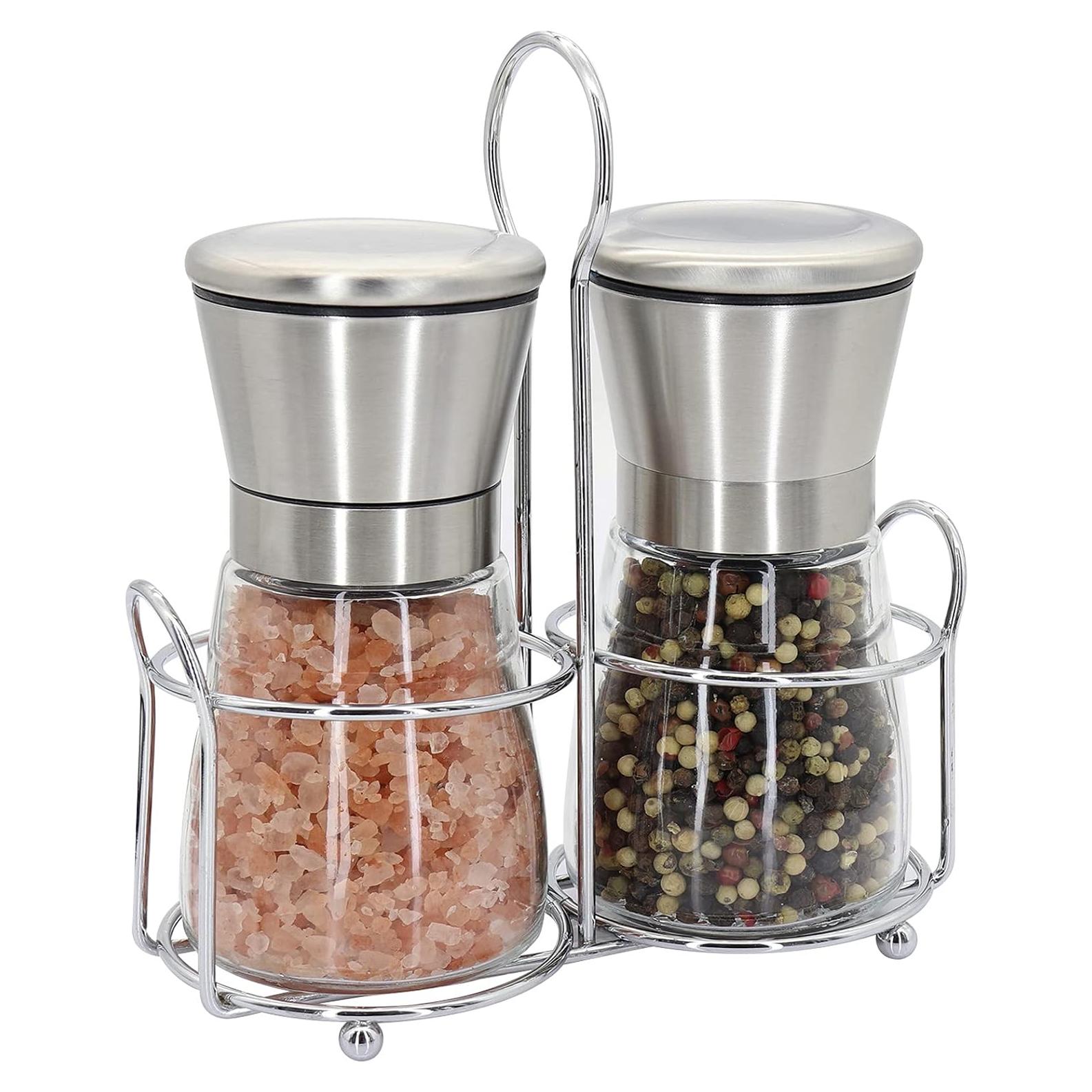 Juego de Molinillos de Sal y Pimienta Mincham - Acero Inoxidable y Vidrio
