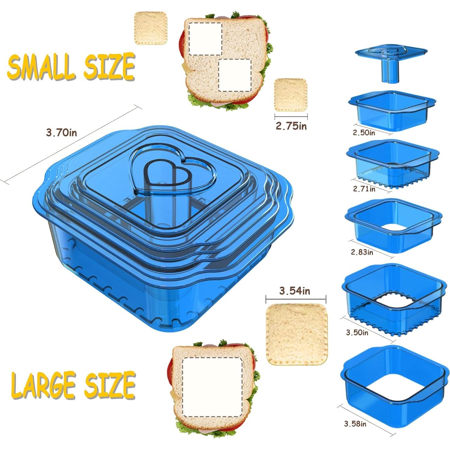 Cortador y Sellador de Sándwich Moloudan 6 Pzs Azul