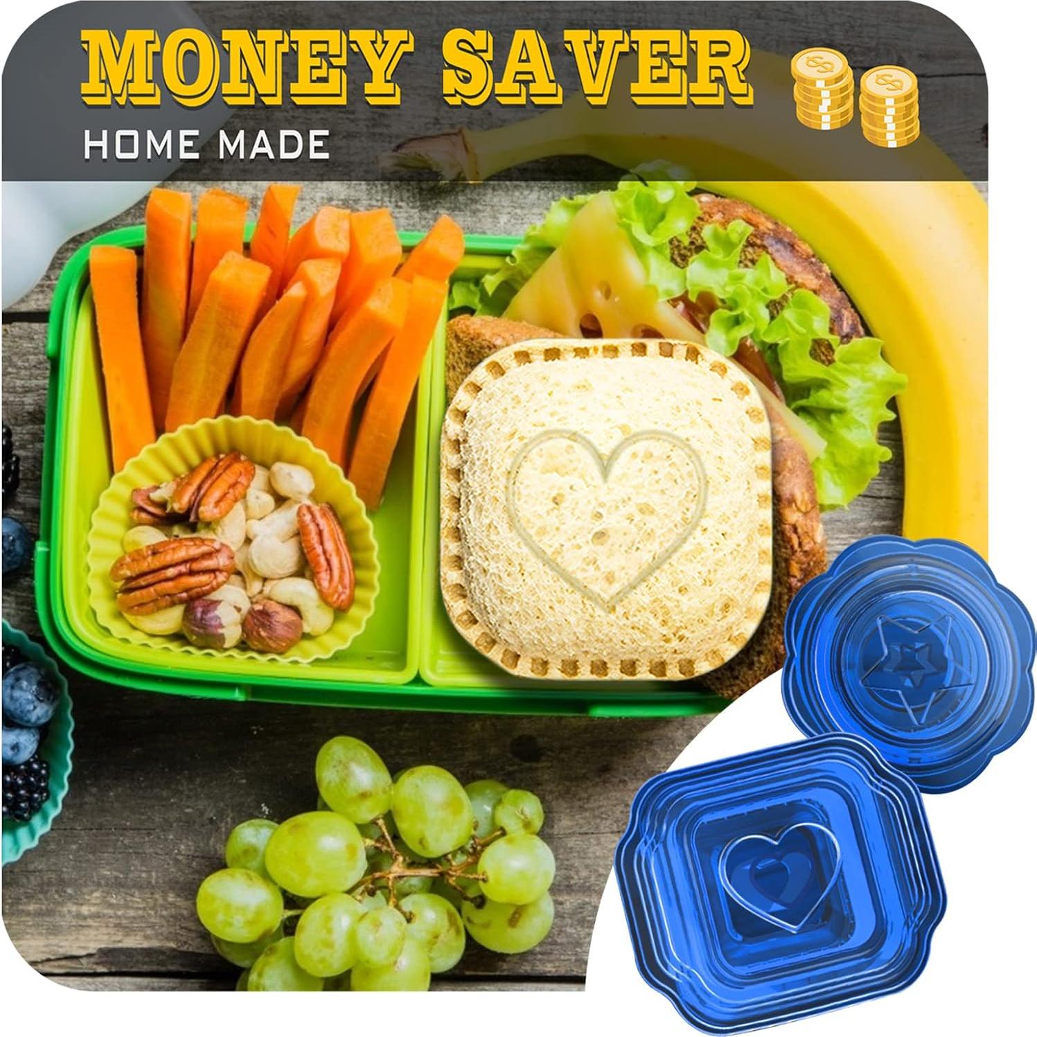 Cortador y Sellador de Sándwich Moloudan 6 Pzs Azul