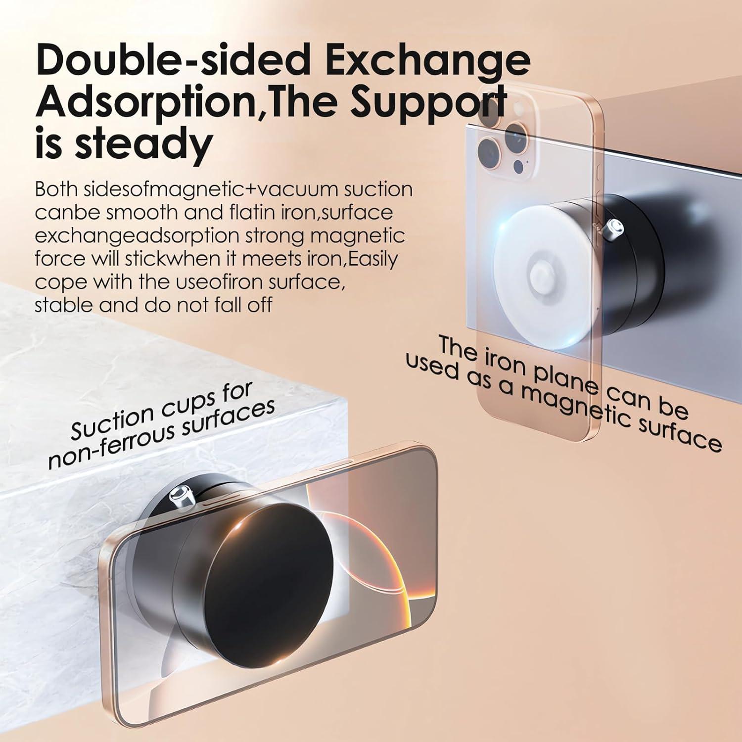 Soporte de Teléfono Magnético Succión Shker 360° Plegable Negro