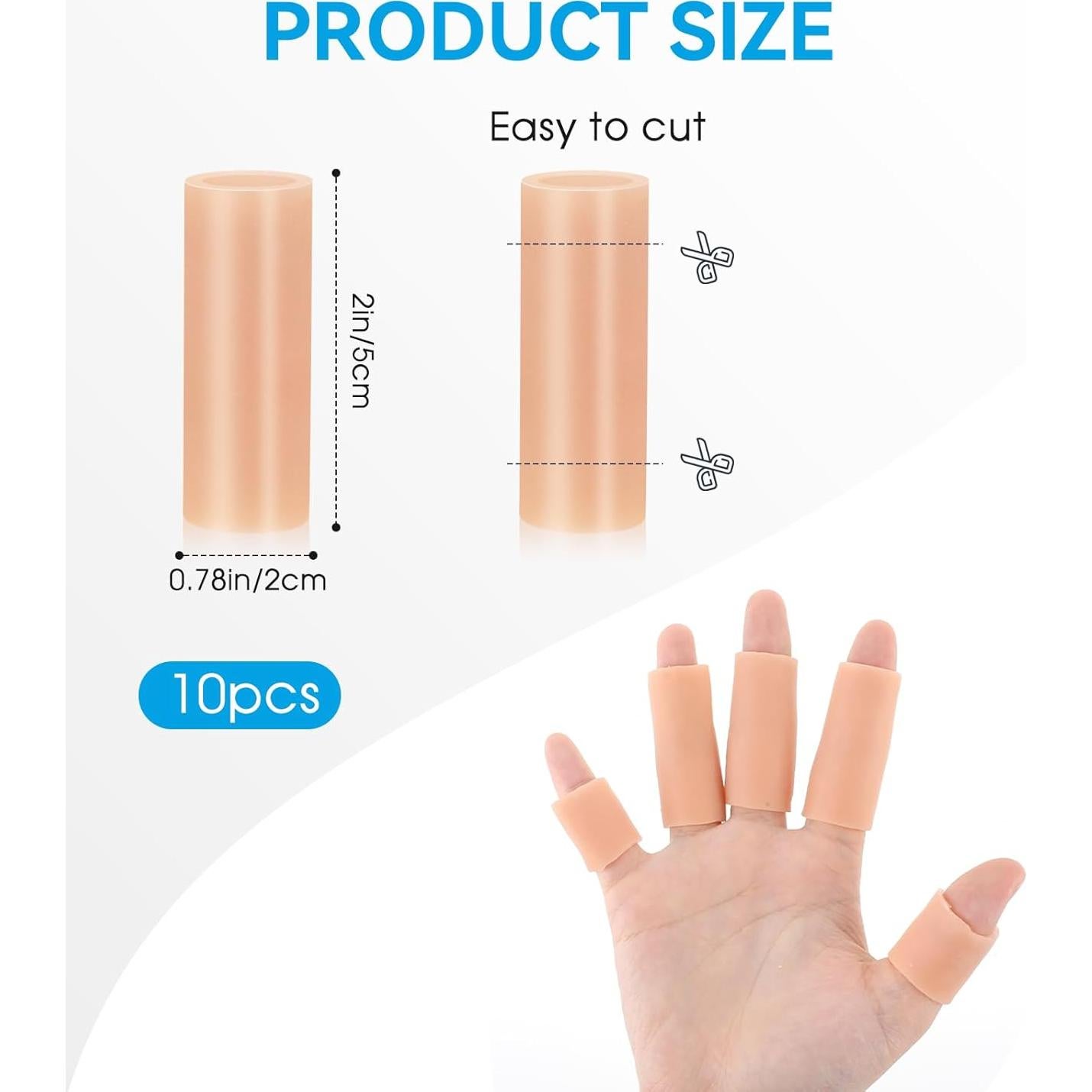 10 Fundas de Dedo de Silicona Salbsever Color Piel 2x5cm