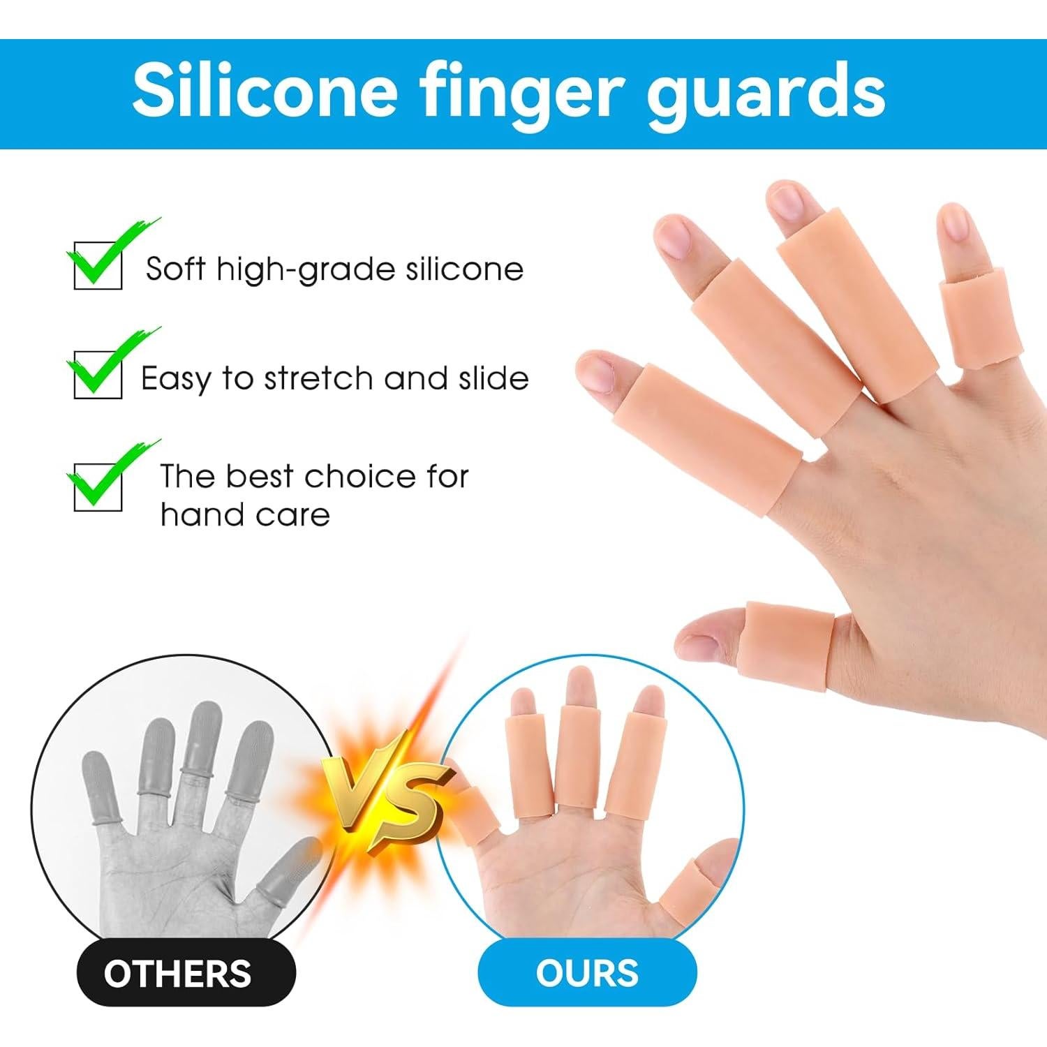 10 Fundas de Dedo de Silicona Salbsever Color Piel 2x5cm