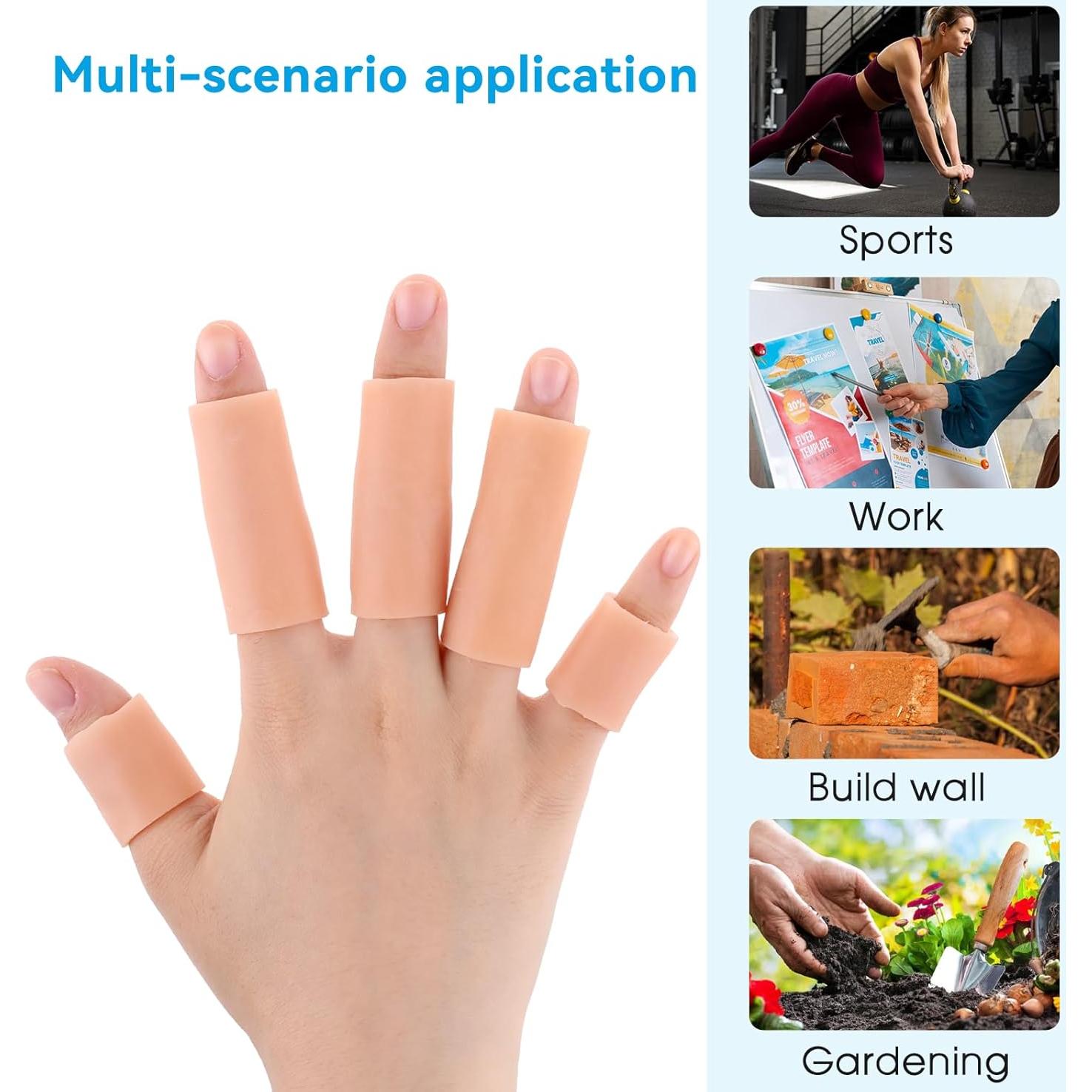 10 Fundas de Dedo de Silicona Salbsever Color Piel 2x5cm