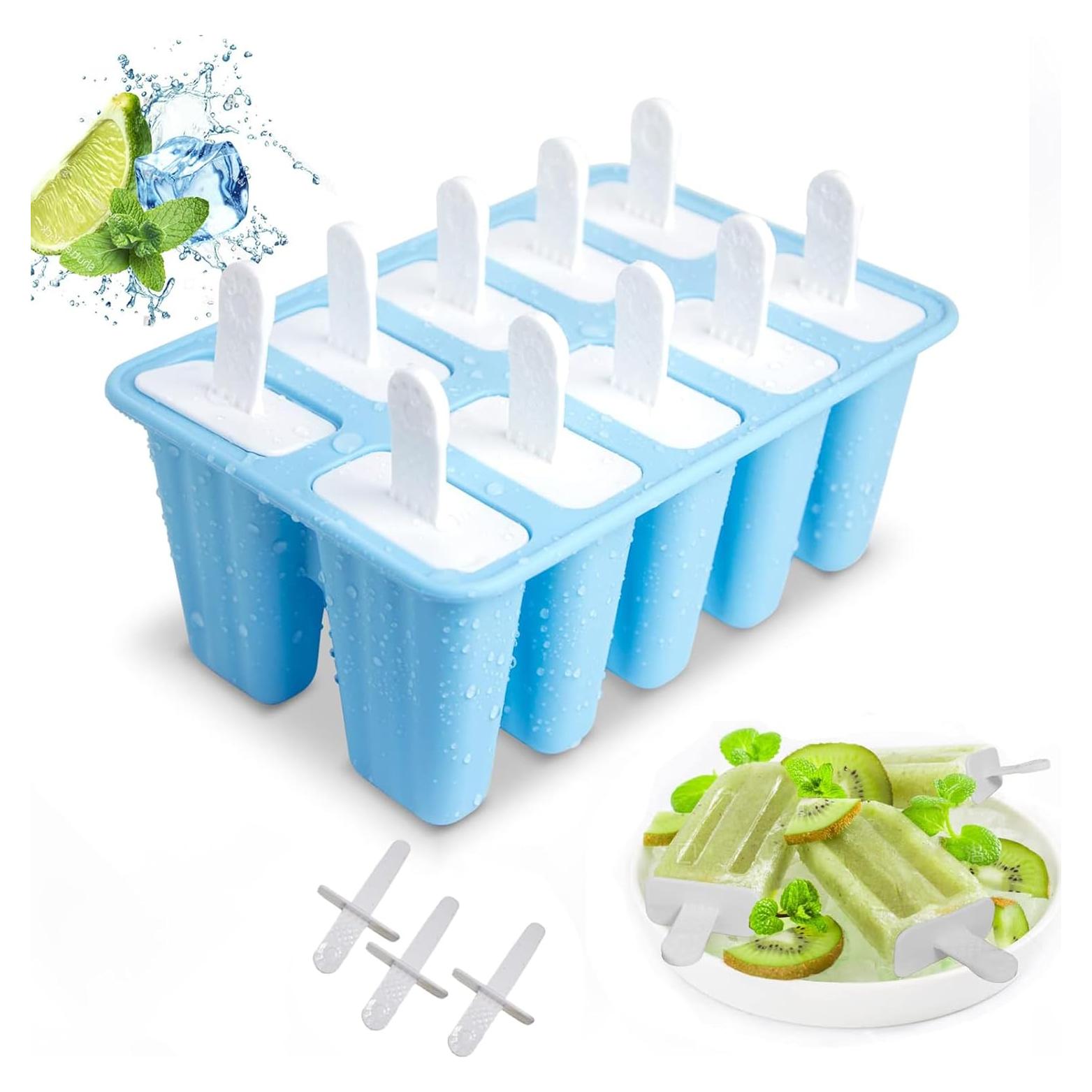 Moldes de Silicona para Paletas Lerryone 10 Piezas BPA Libre