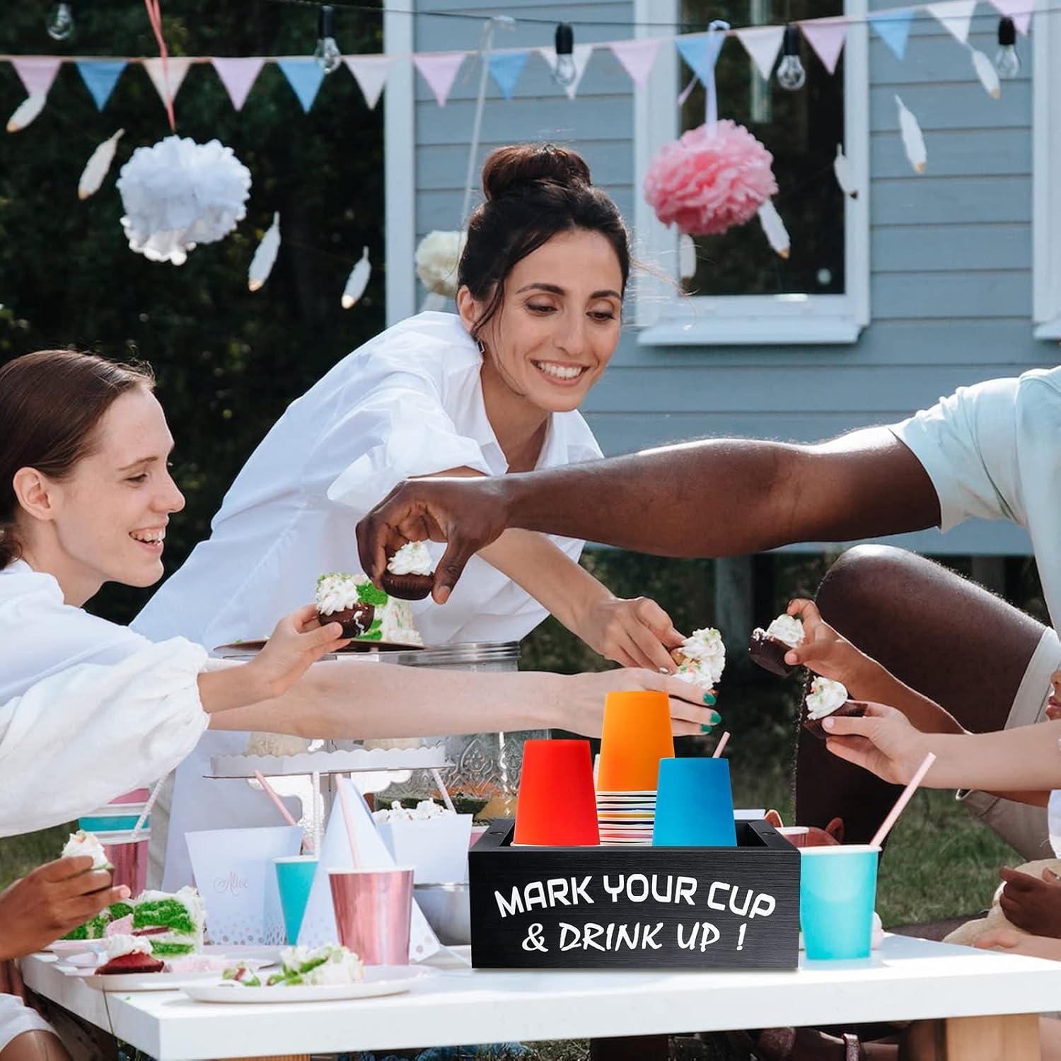 Soporte de Tazas Desechables de Madera MINCORD Negro 24x15cm