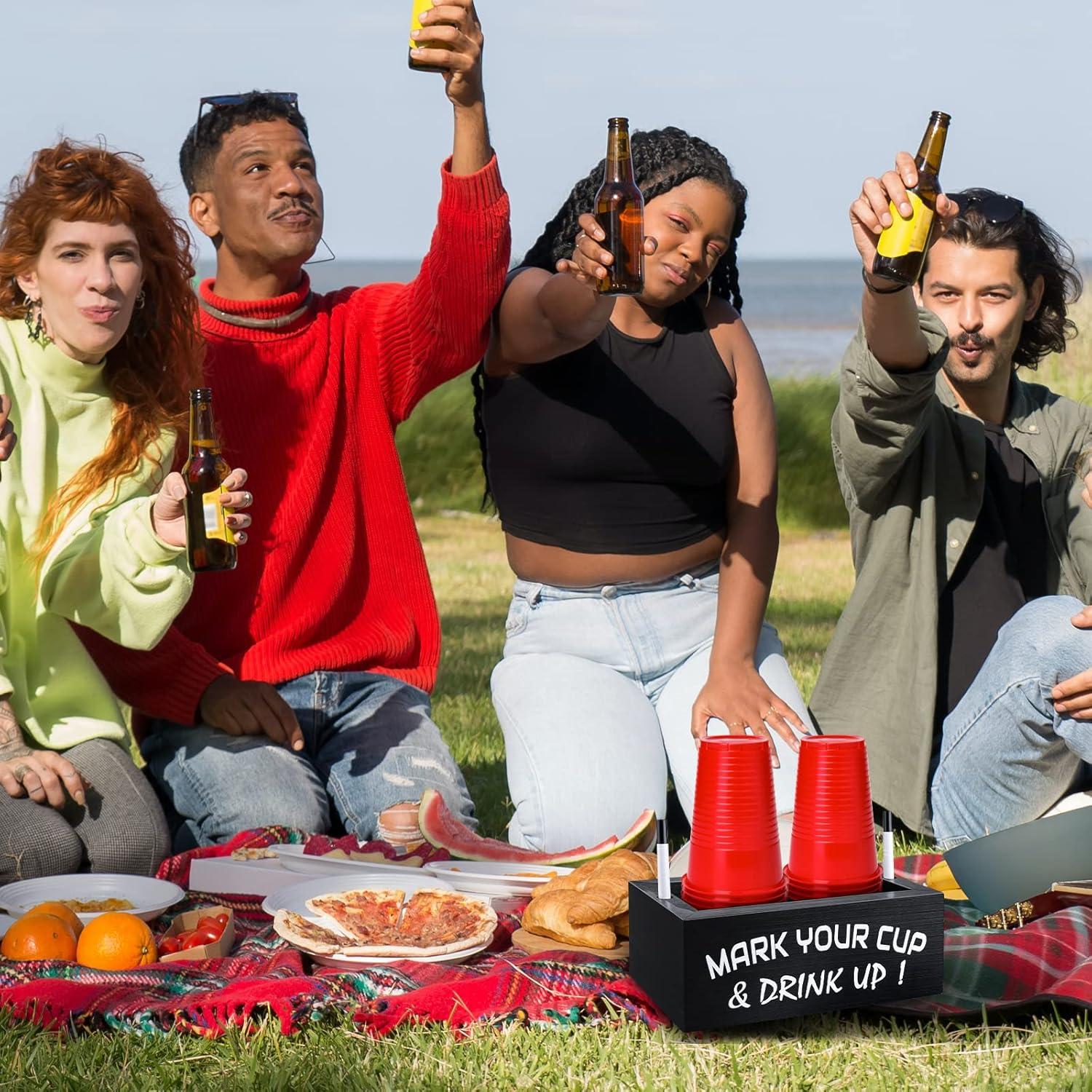 Soporte de Tazas Desechables de Madera MINCORD Negro 24x15cm