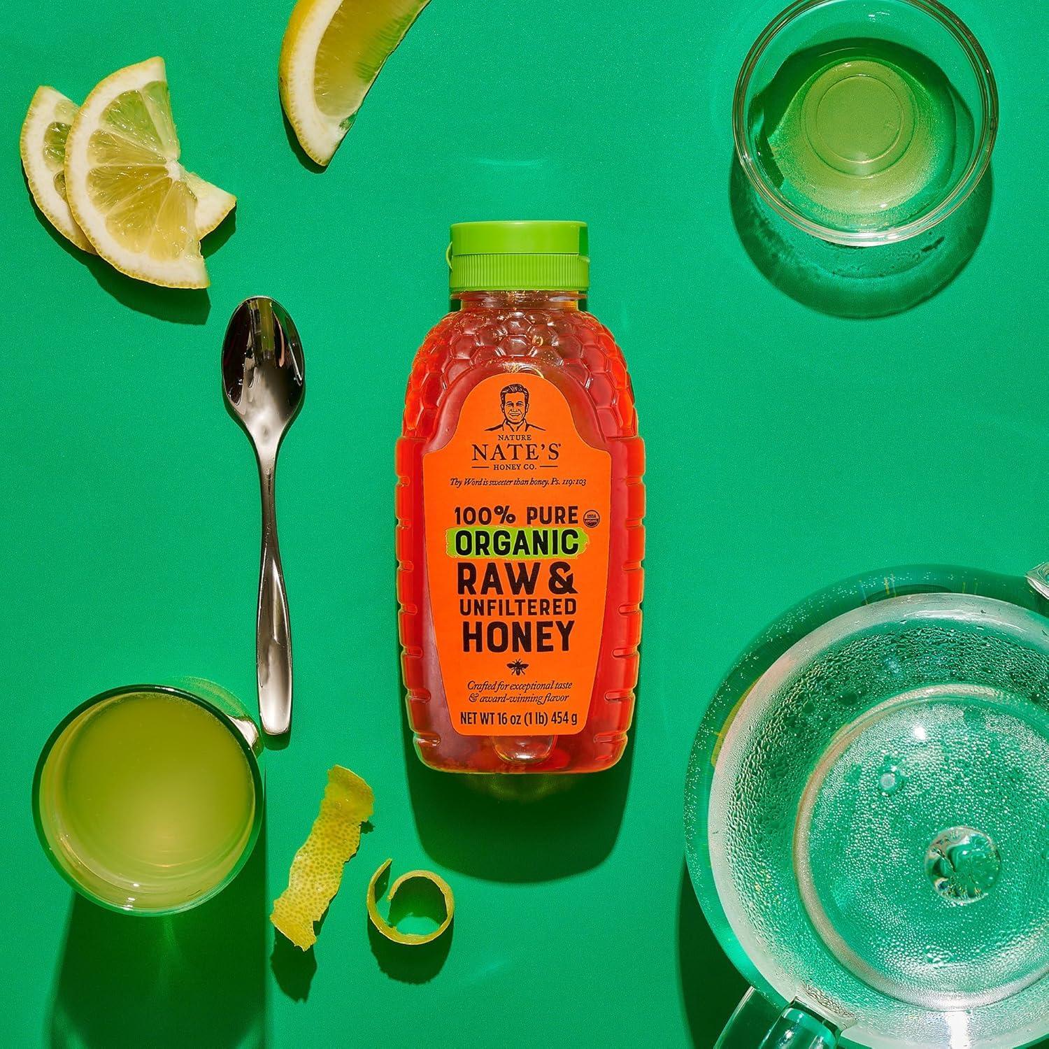 Miel Orgánica 100% Pura Cruda Nature Nate 454g Sin Filtrar