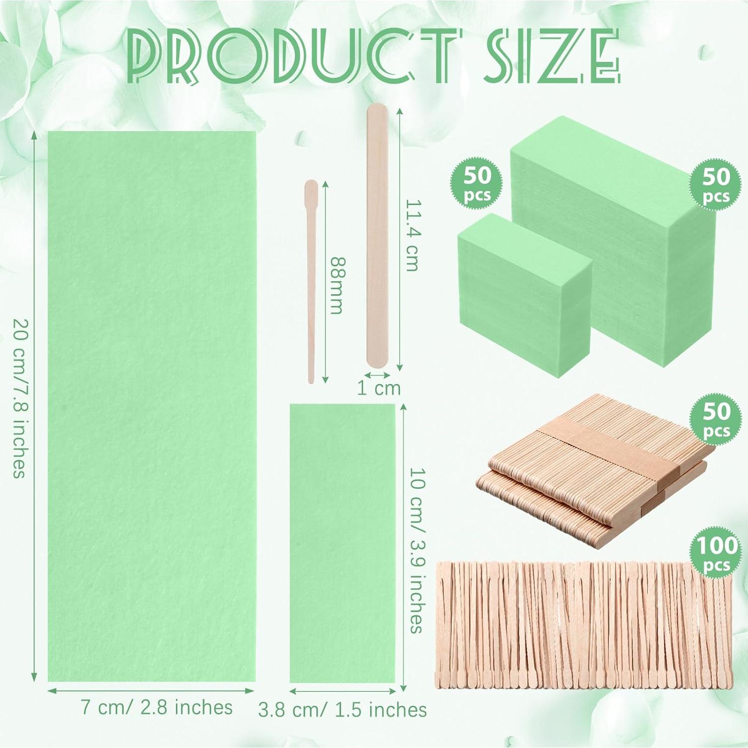 Kit de Depilación con Tiras de Cera Yaomiao 250 Piezas Verde