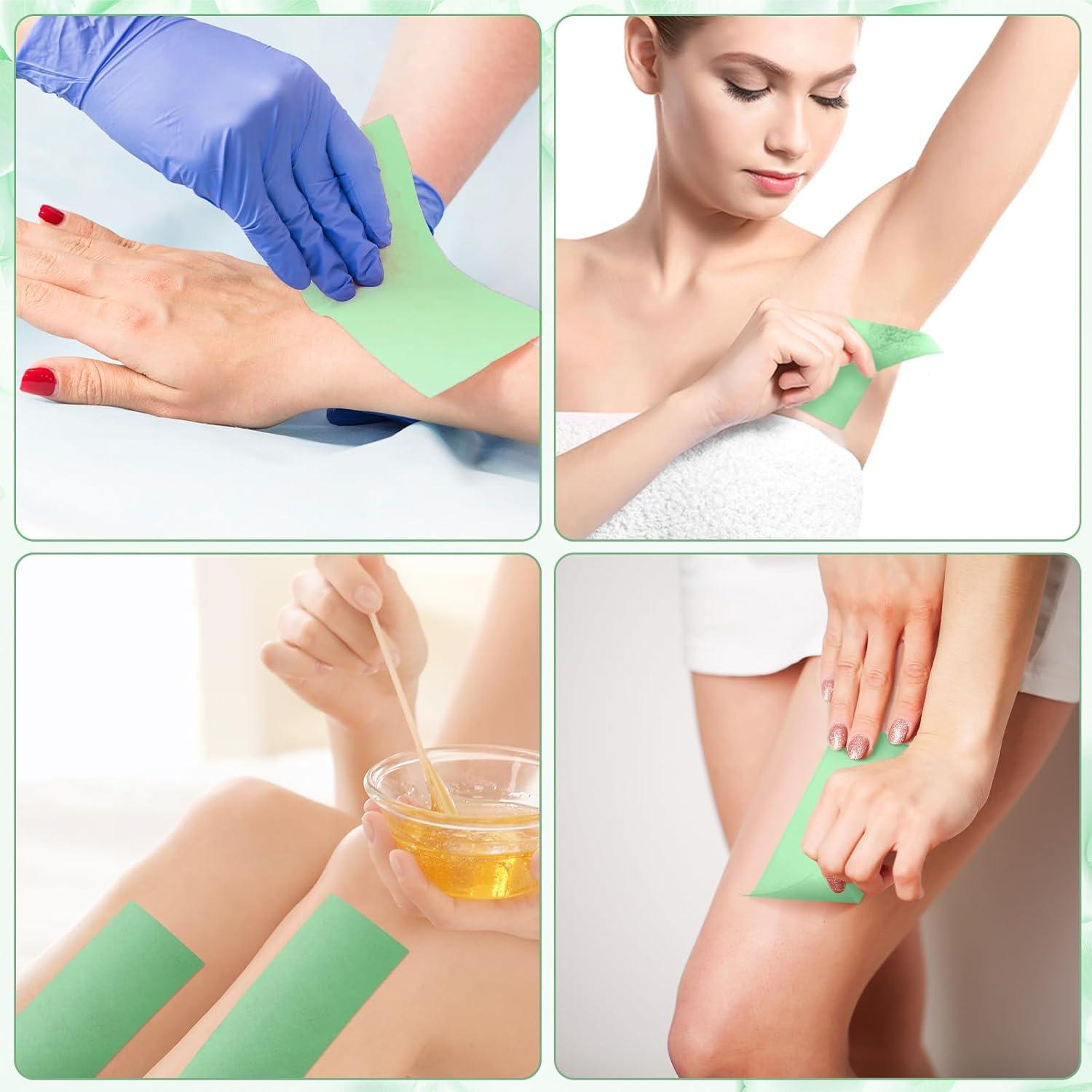 Kit de Depilación con Tiras de Cera Yaomiao 250 Piezas Verde