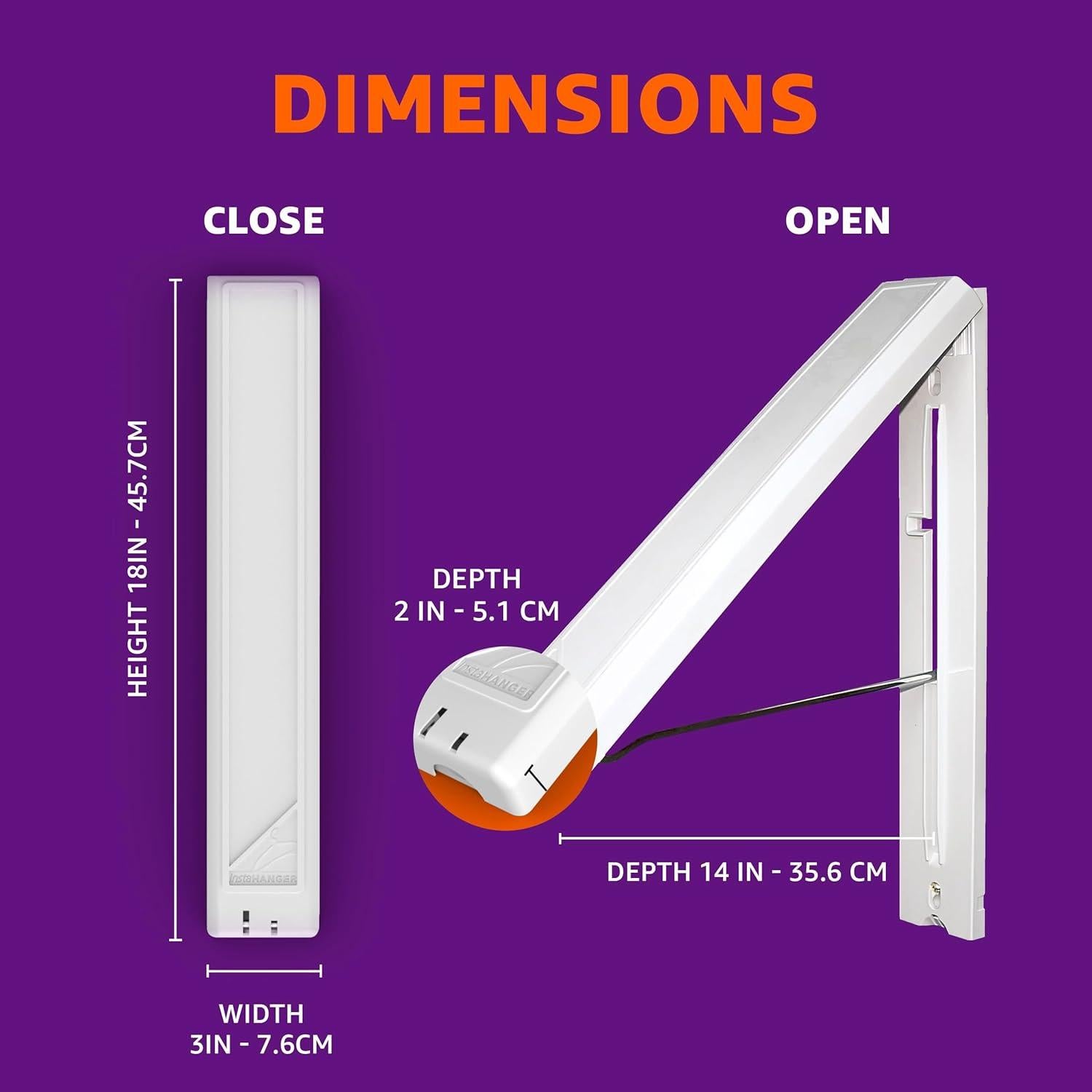 Estante de Secado Montado en Pared InstaHanger 30.48cm Blanco