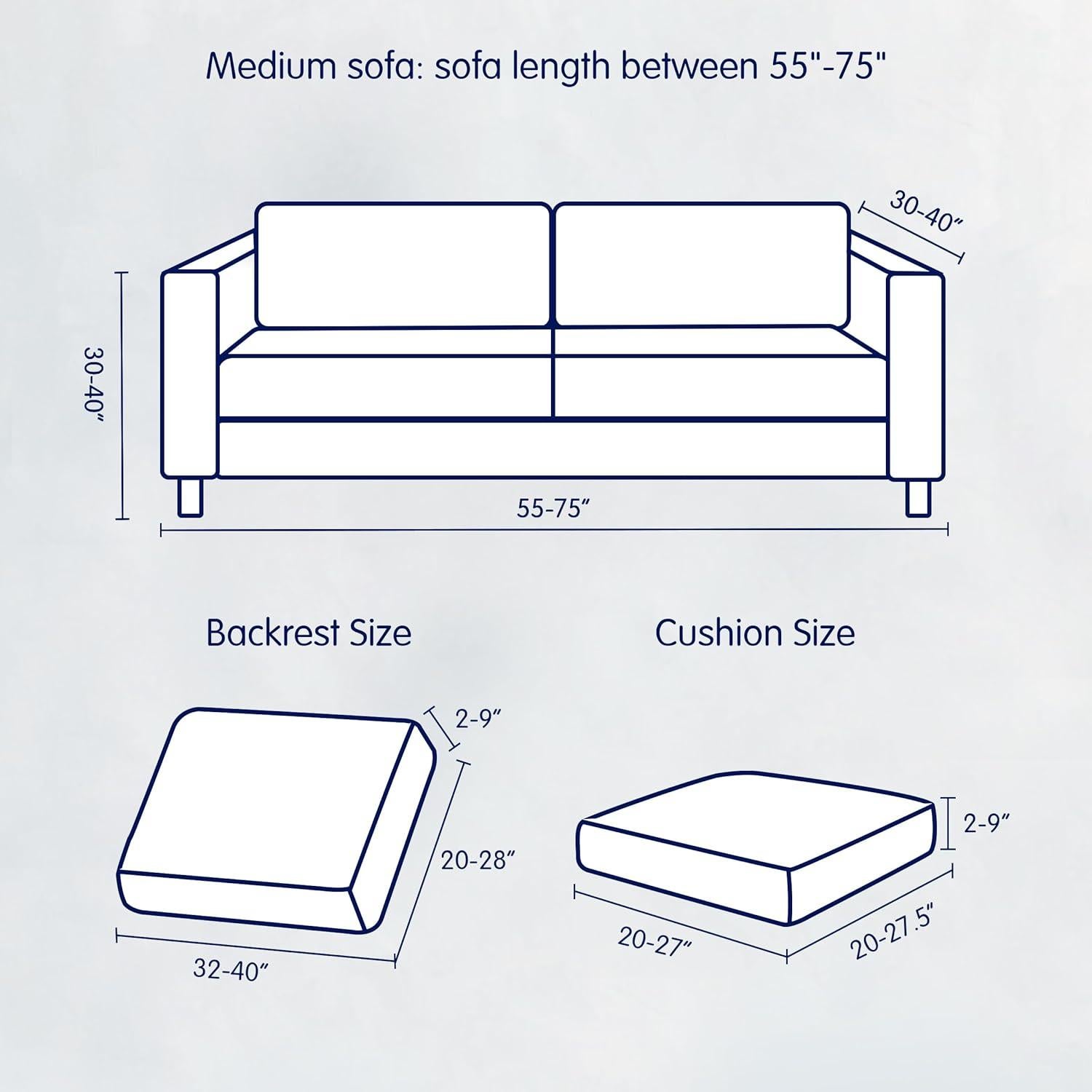 Juego de Fundas de Sofá Elásticas SUBRTEX 5 Piezas Mediano Negro