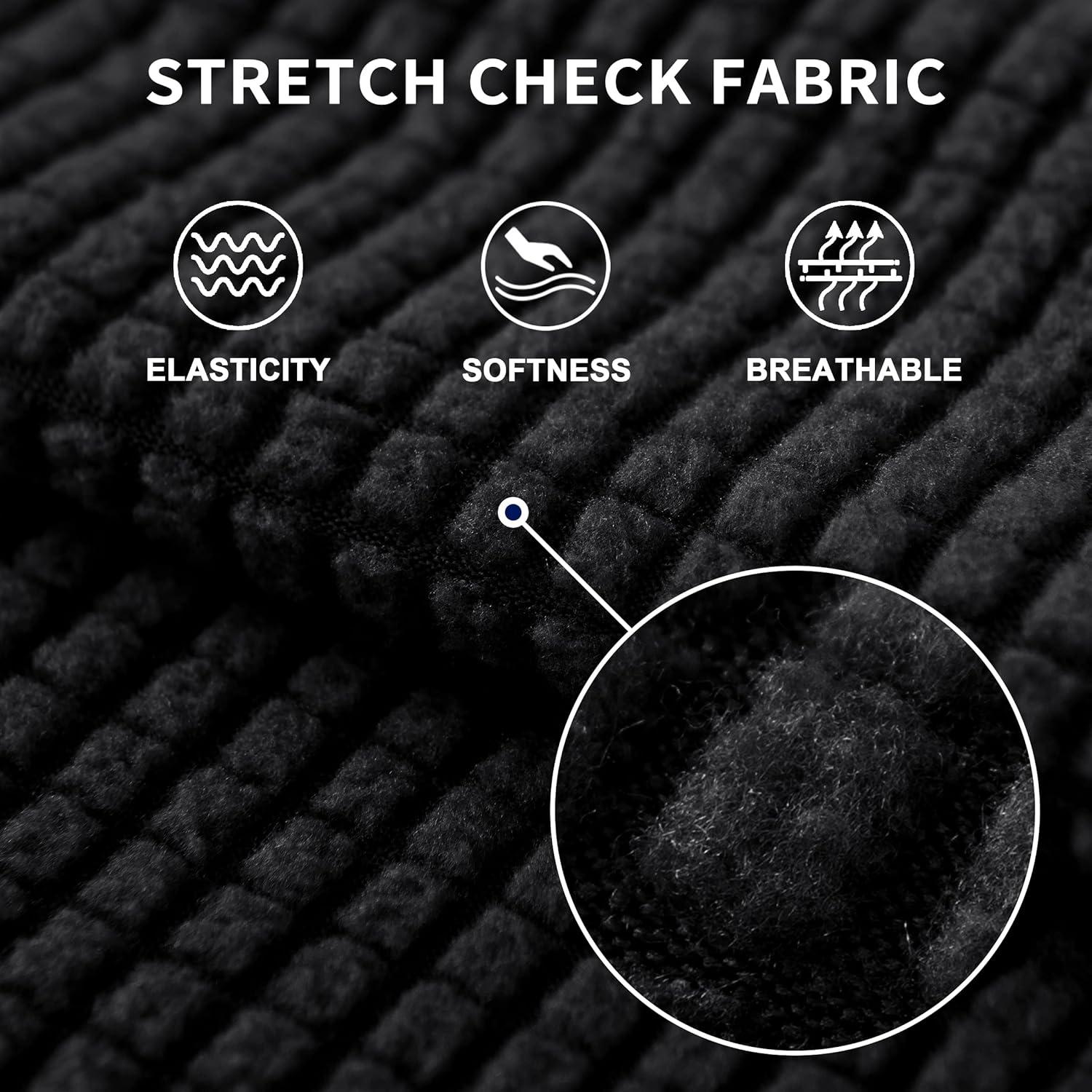 Juego de Fundas de Sofá Elásticas SUBRTEX 5 Piezas Mediano Negro