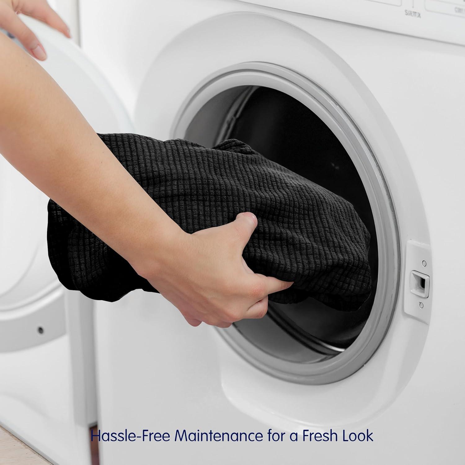 Juego de Fundas de Sofá Elásticas SUBRTEX 5 Piezas Mediano Negro