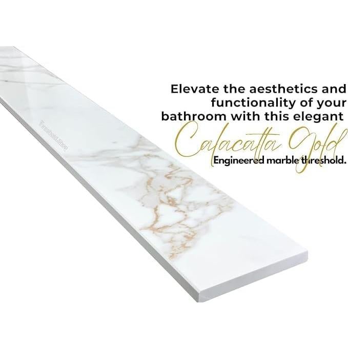 Umbral de Mármol Ingenierizado Calacatta Gold 10.16x91.44 cm