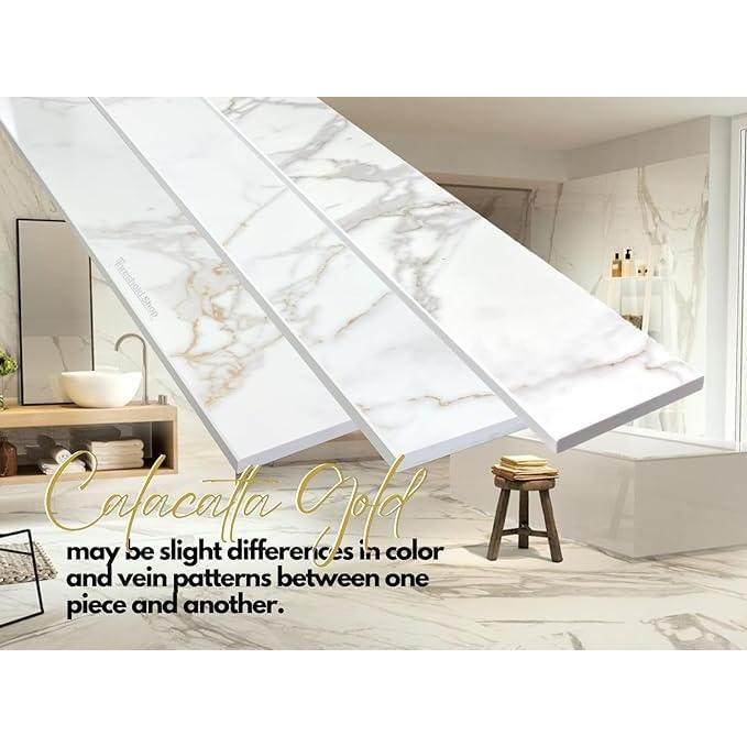 Umbral de Mármol Ingenierizado Calacatta Gold 10.16x91.44 cm