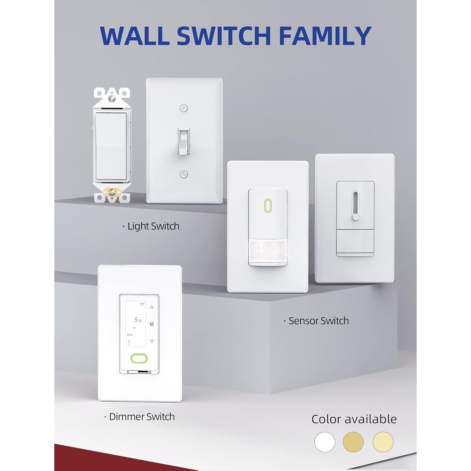 Interruptor de Luz AIDA Un Solo Polo 15A Blanco Brillante (Paquete de 10)