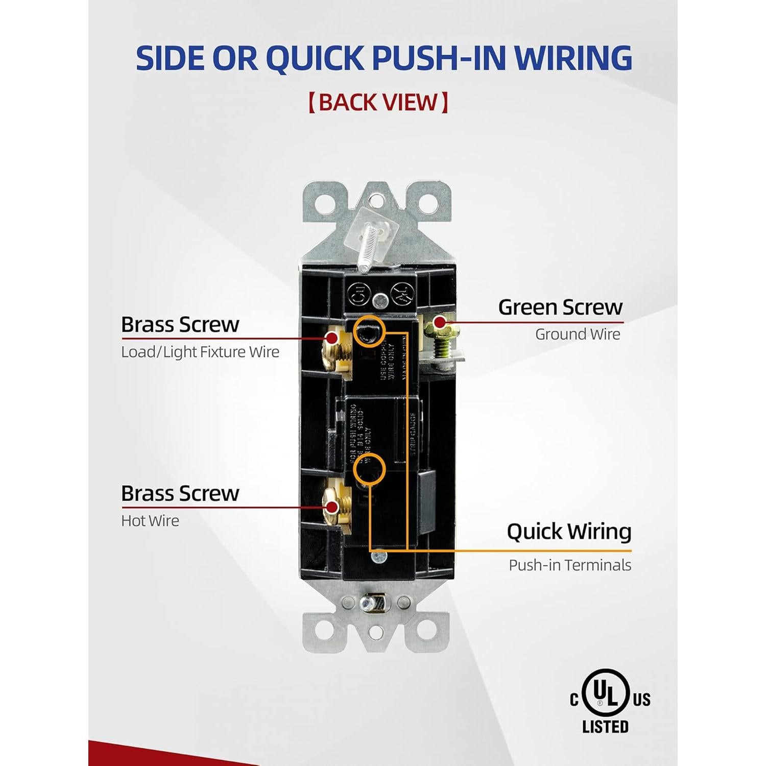 Interruptor de Luz AIDA Un Solo Polo 15A Blanco Brillante (Paquete de 10)