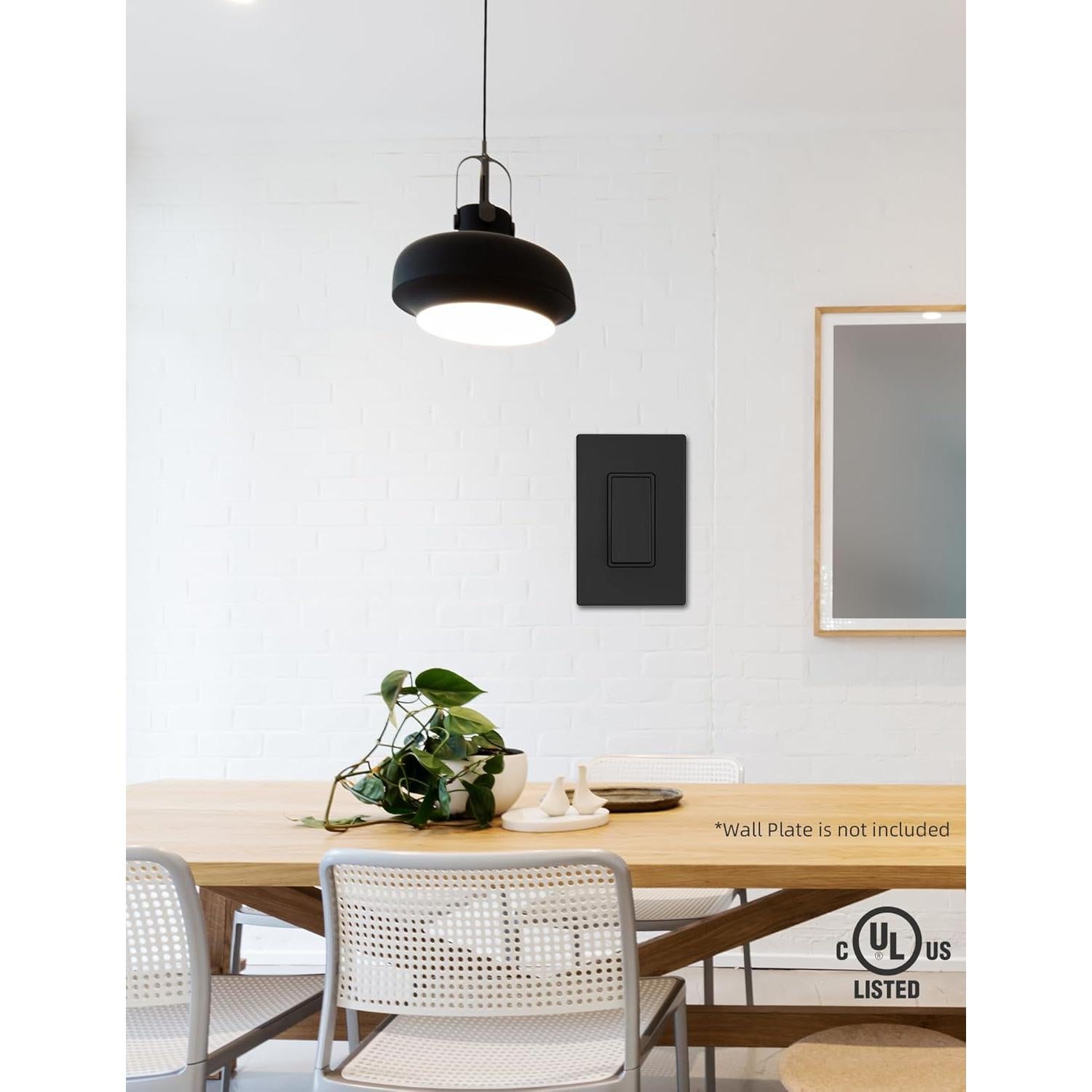 Interruptor de Pared AIDA Negro Mate Un Polo 15A 20 Unidades