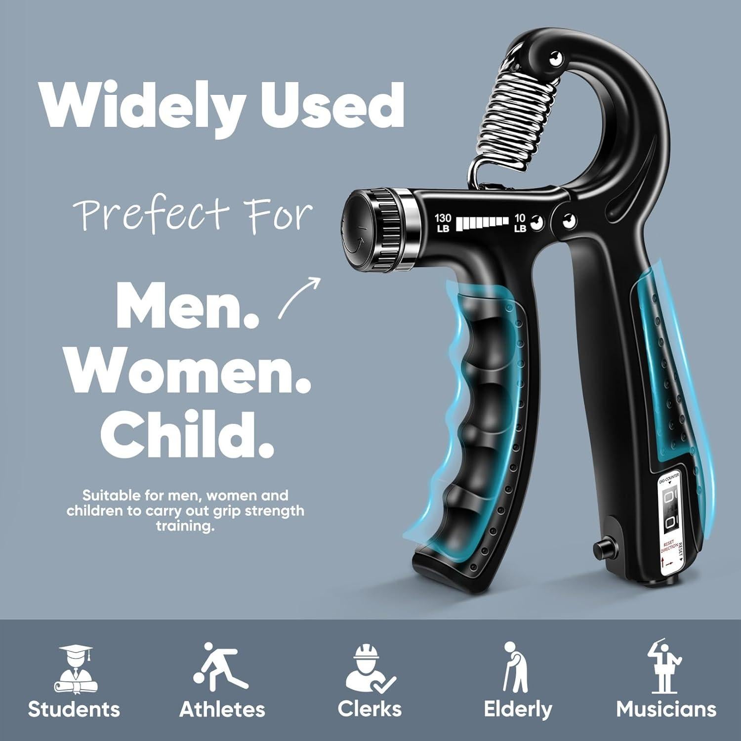 Entrenador de Fuerza de Agarre HiKeep - Resistencia 4,54-59 kg