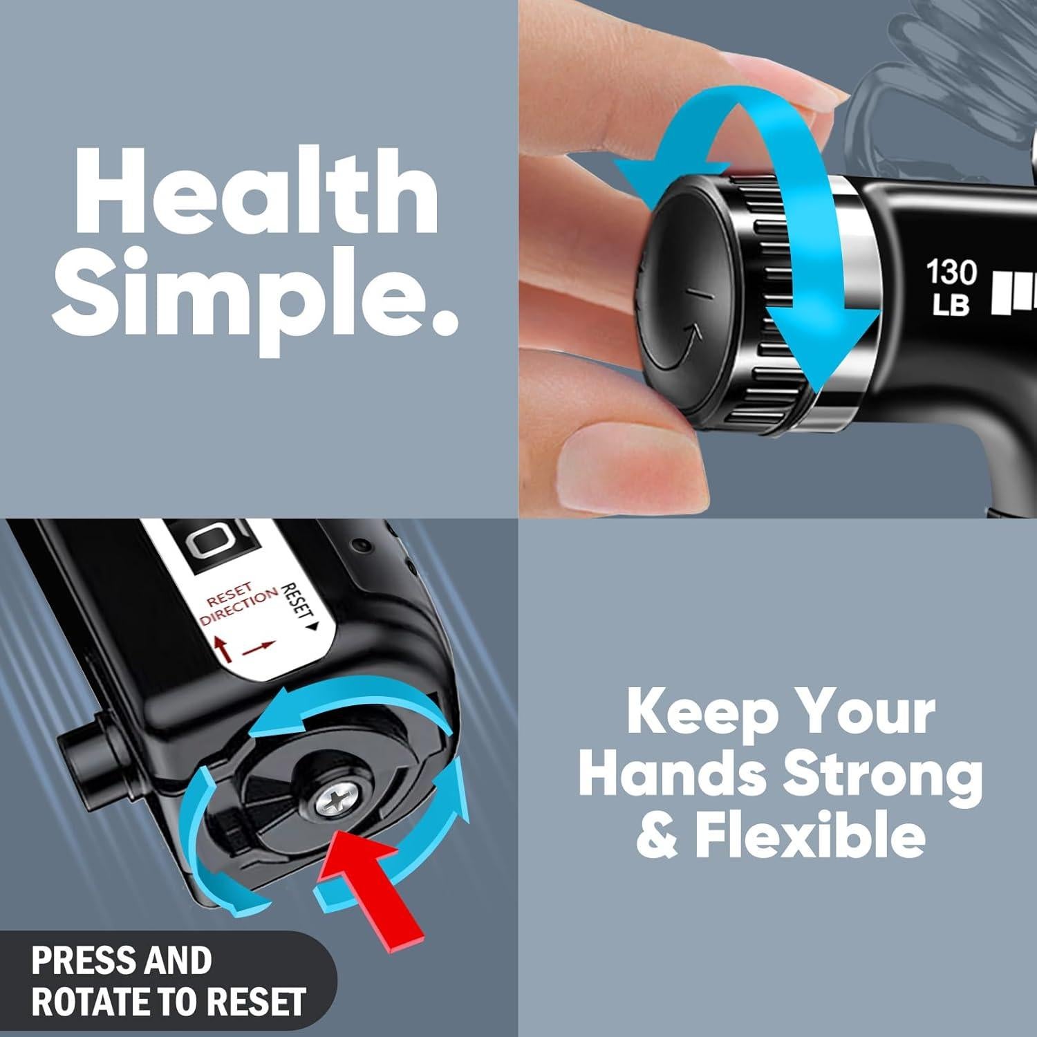 Entrenador de Fuerza de Agarre HiKeep - Resistencia 4,54-59 kg