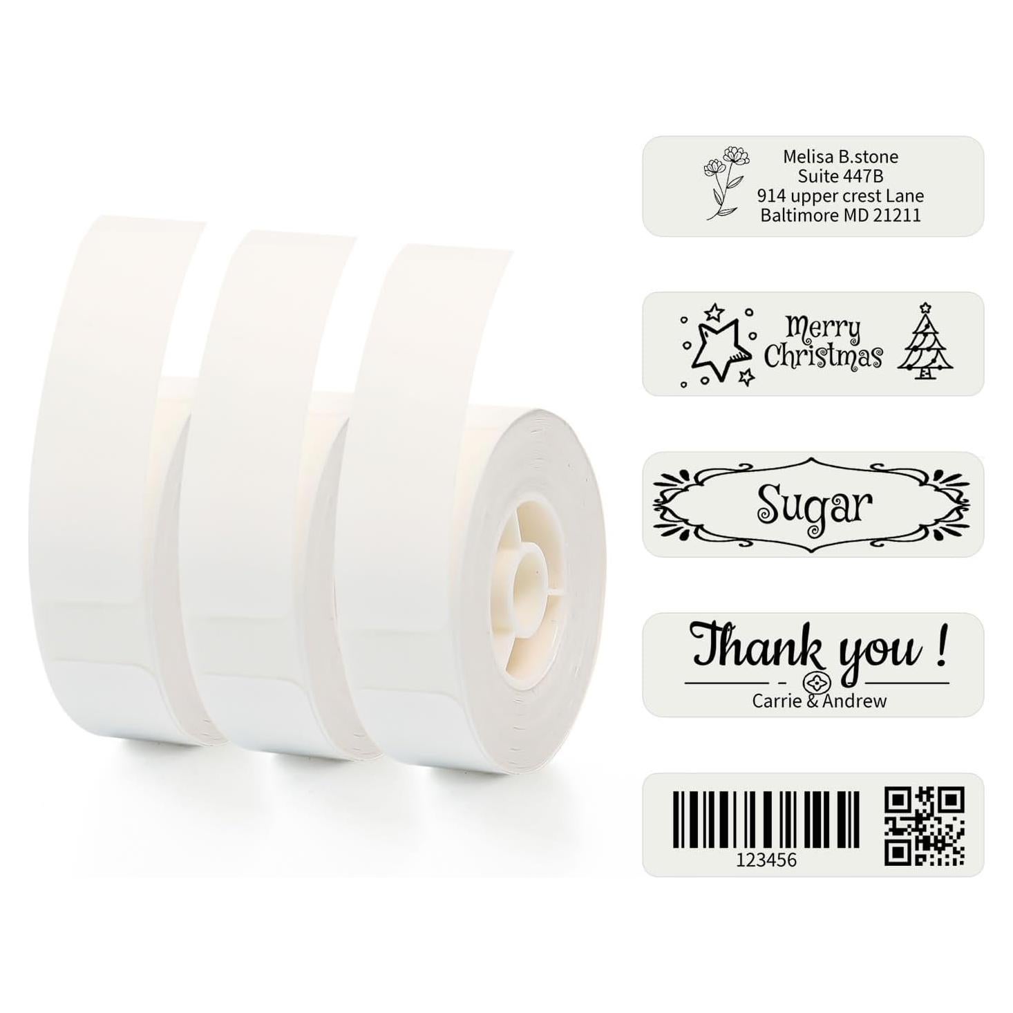 3 Rollos Etiquetas Adhesivas Impermeables LMASBLTER 15x50mm