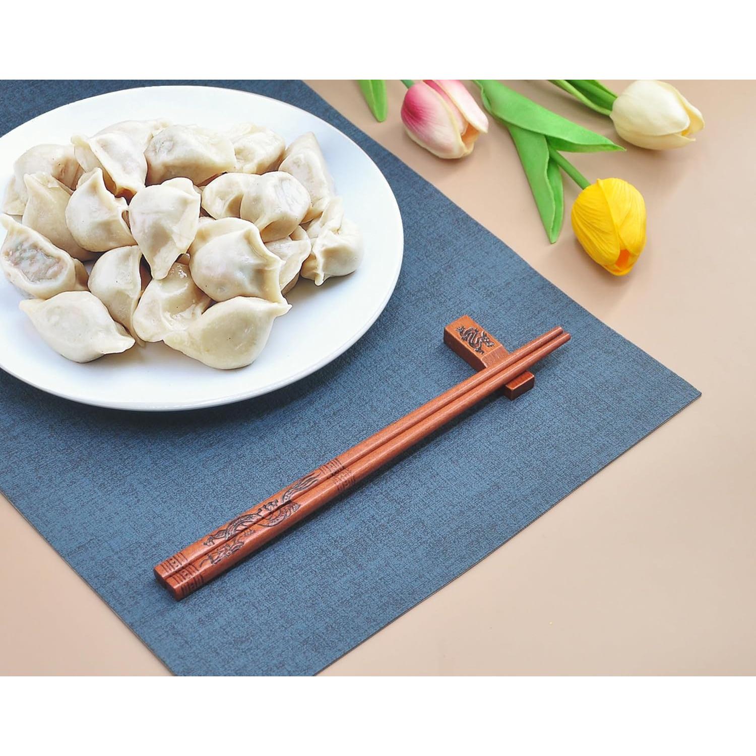 Juego de Palillos de Madera Reutilizables Kenpal Dragón y Fénix