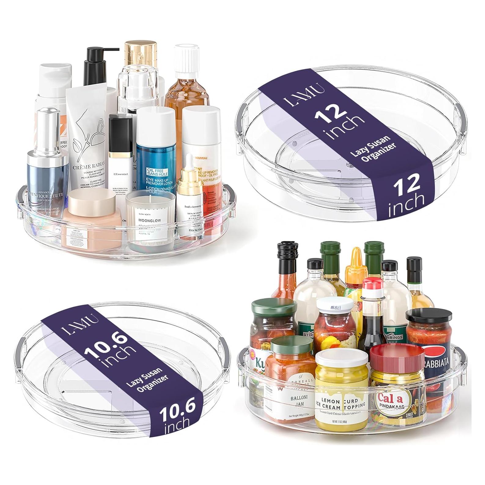 Organizador Giratorio LAMU 4 Piezas 30.5cm y 26.9cm Claro