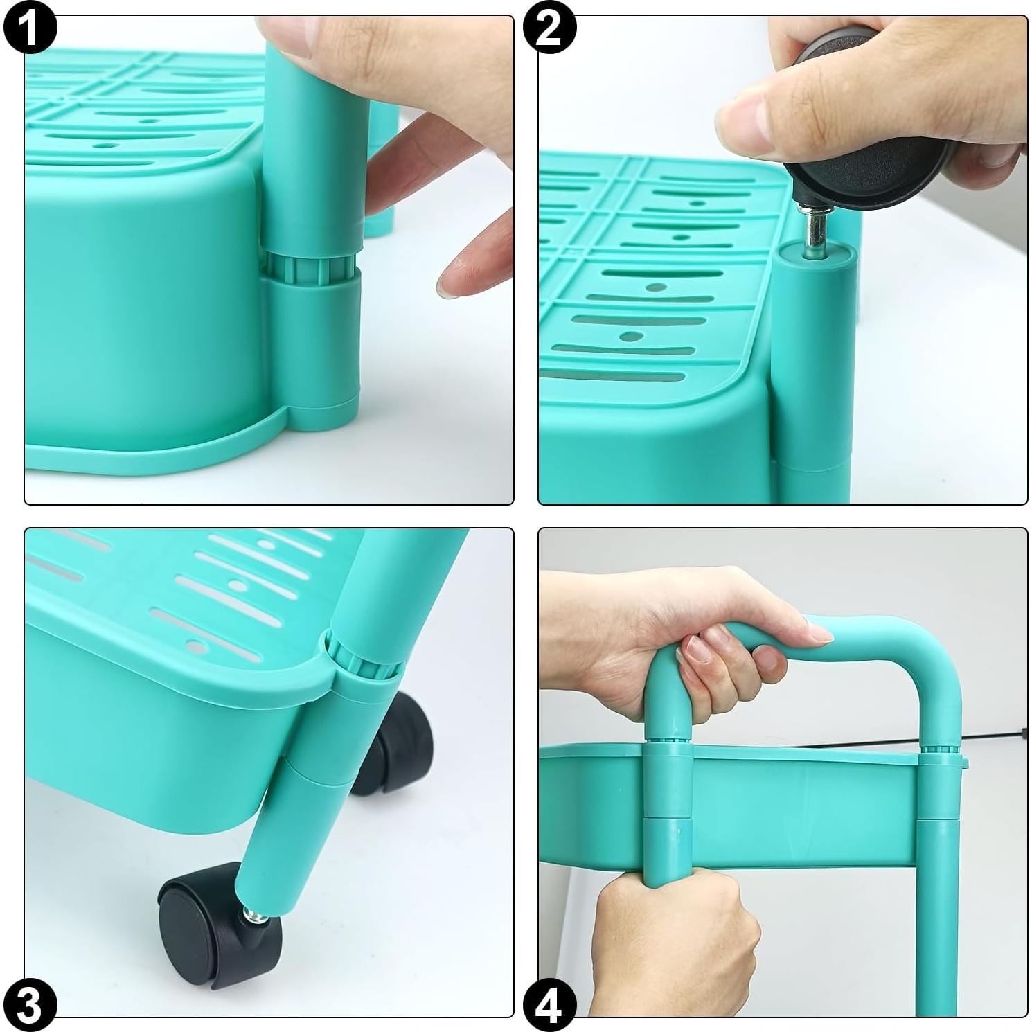 Carro Rodante de Utilidad QPEY 3 Niveles Verde 1.13 kg