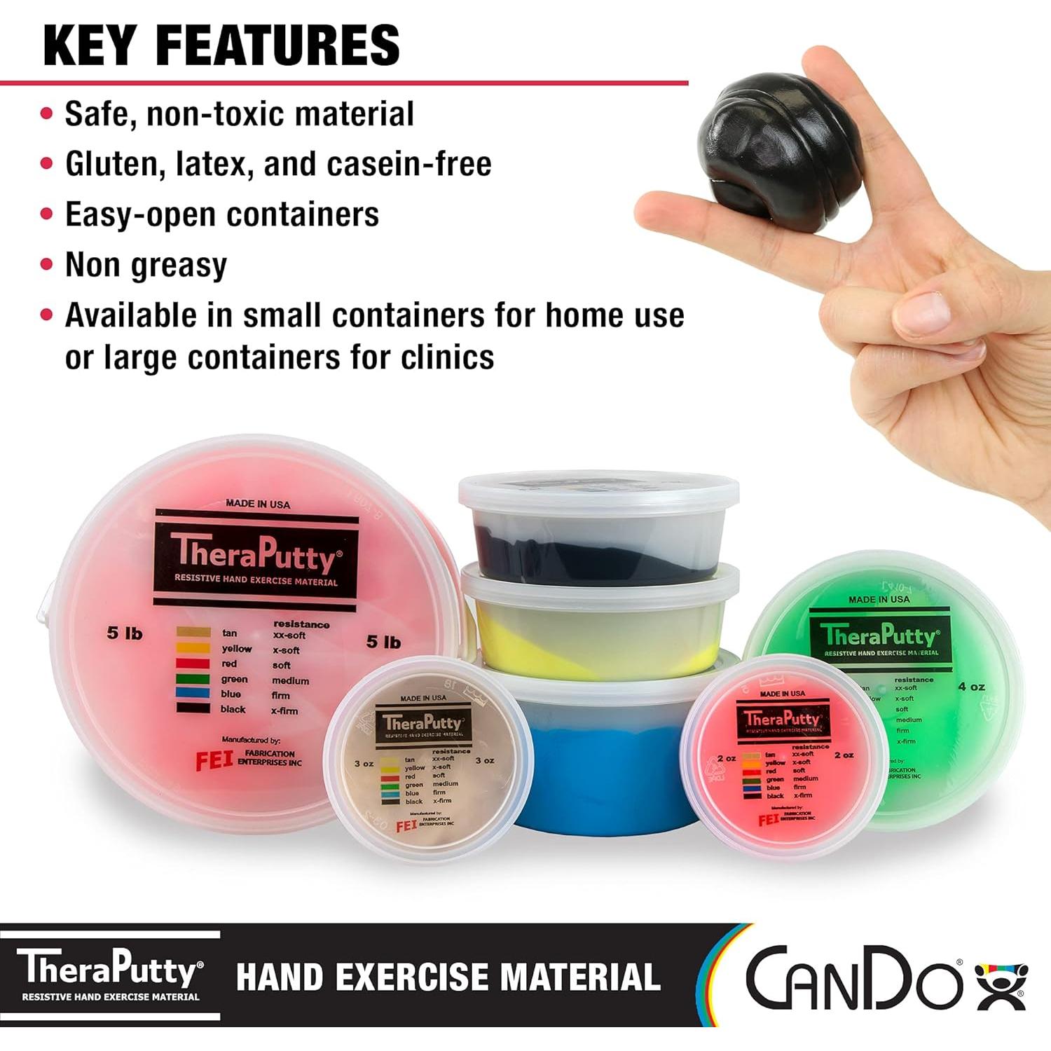 CanDo TheraPutty Masilla Ejercicio 85g X-FIRM Rehabilitación