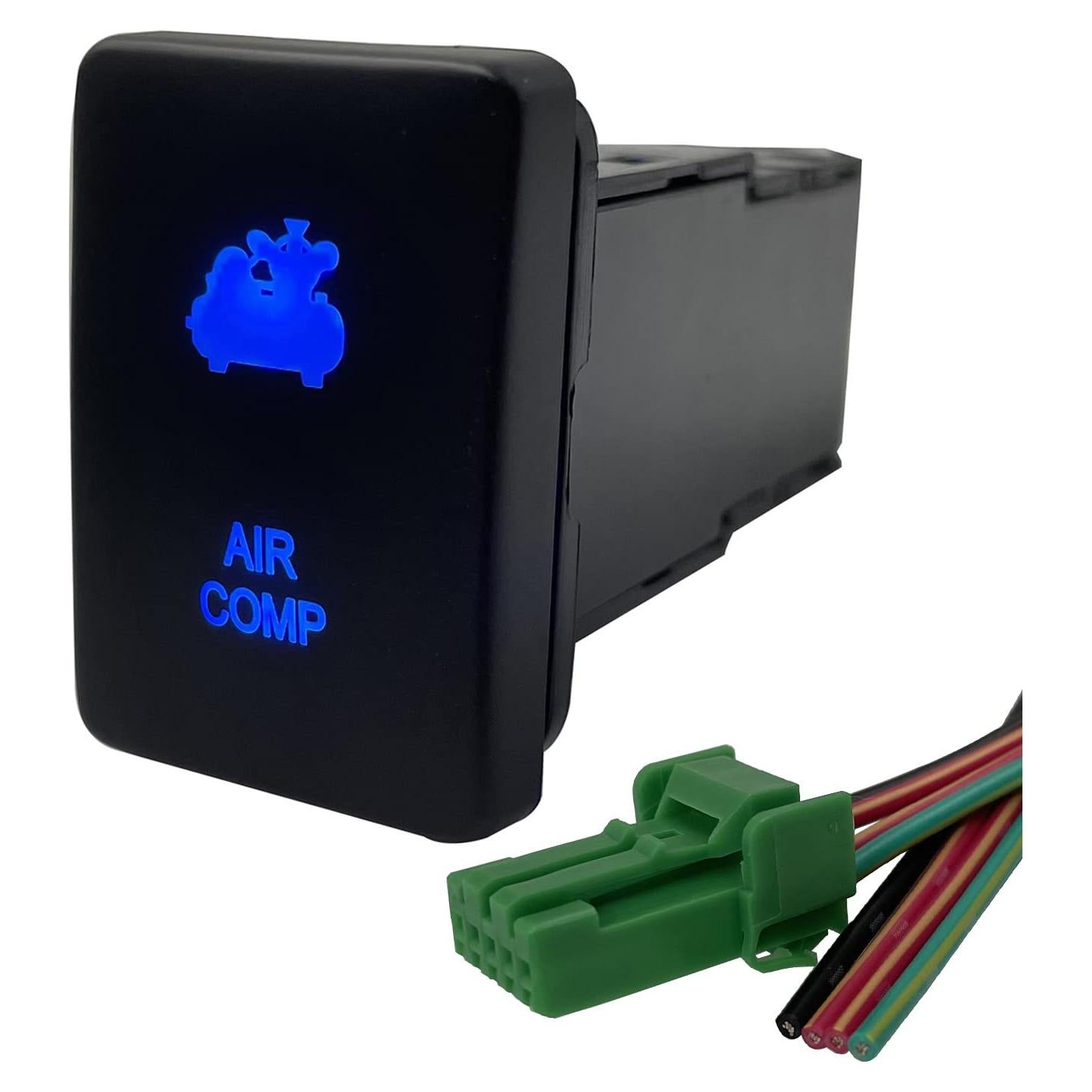 Interruptor pulsador iluminado azul Led BACAUTOPARTS 12V 3Amp