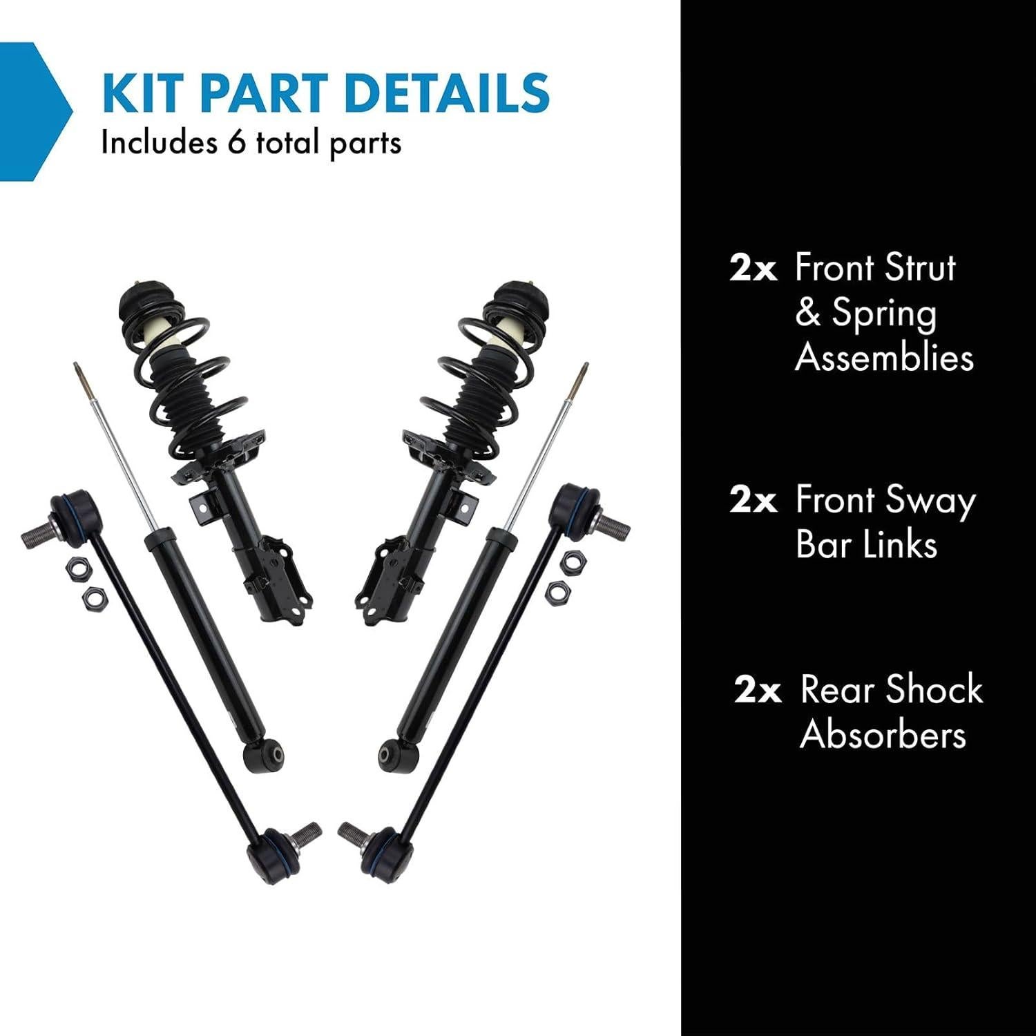 Kit de Suspensión Completo TRQ 6 Piezas para Hyundai Accent y Kia Rio 2018-2021