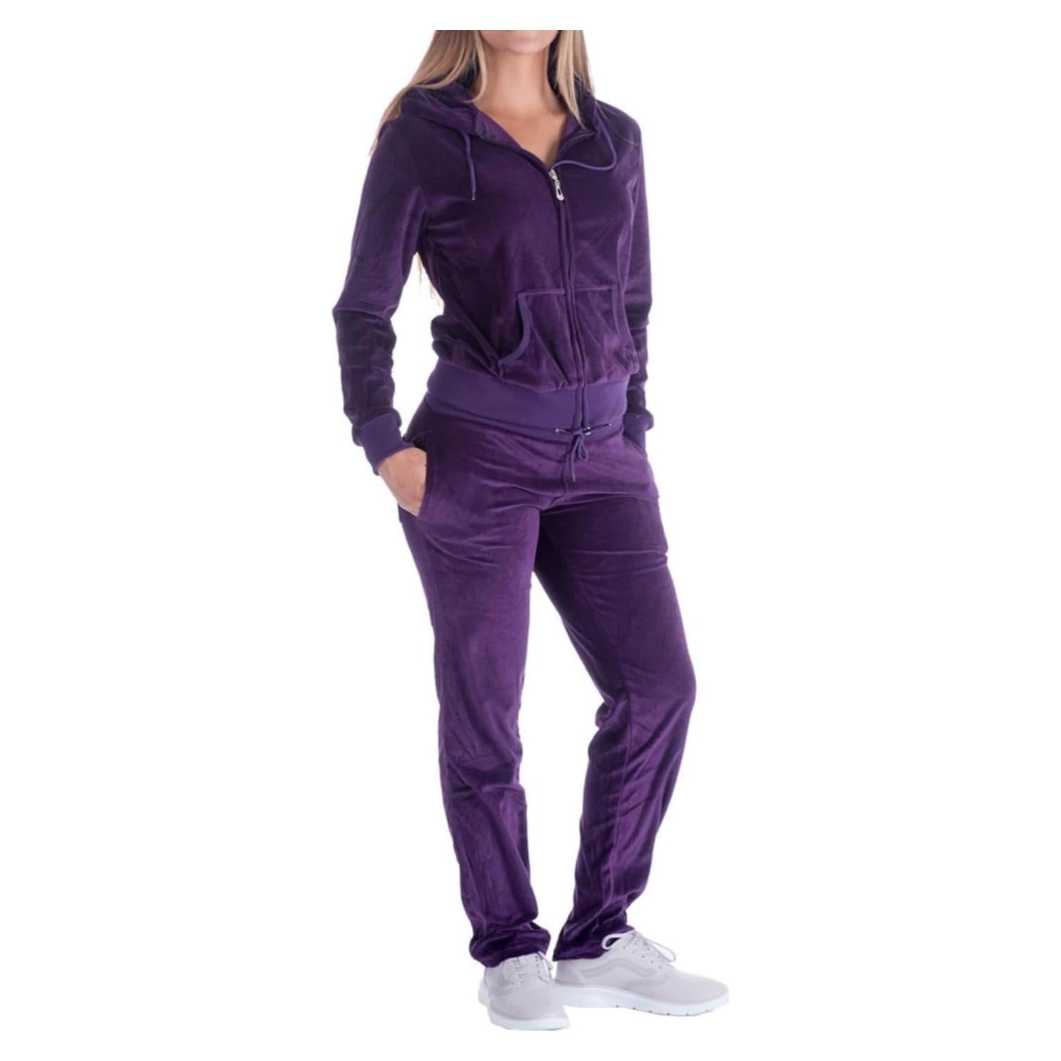Conjunto de chándal mujer Velour 2 piezas con capucha