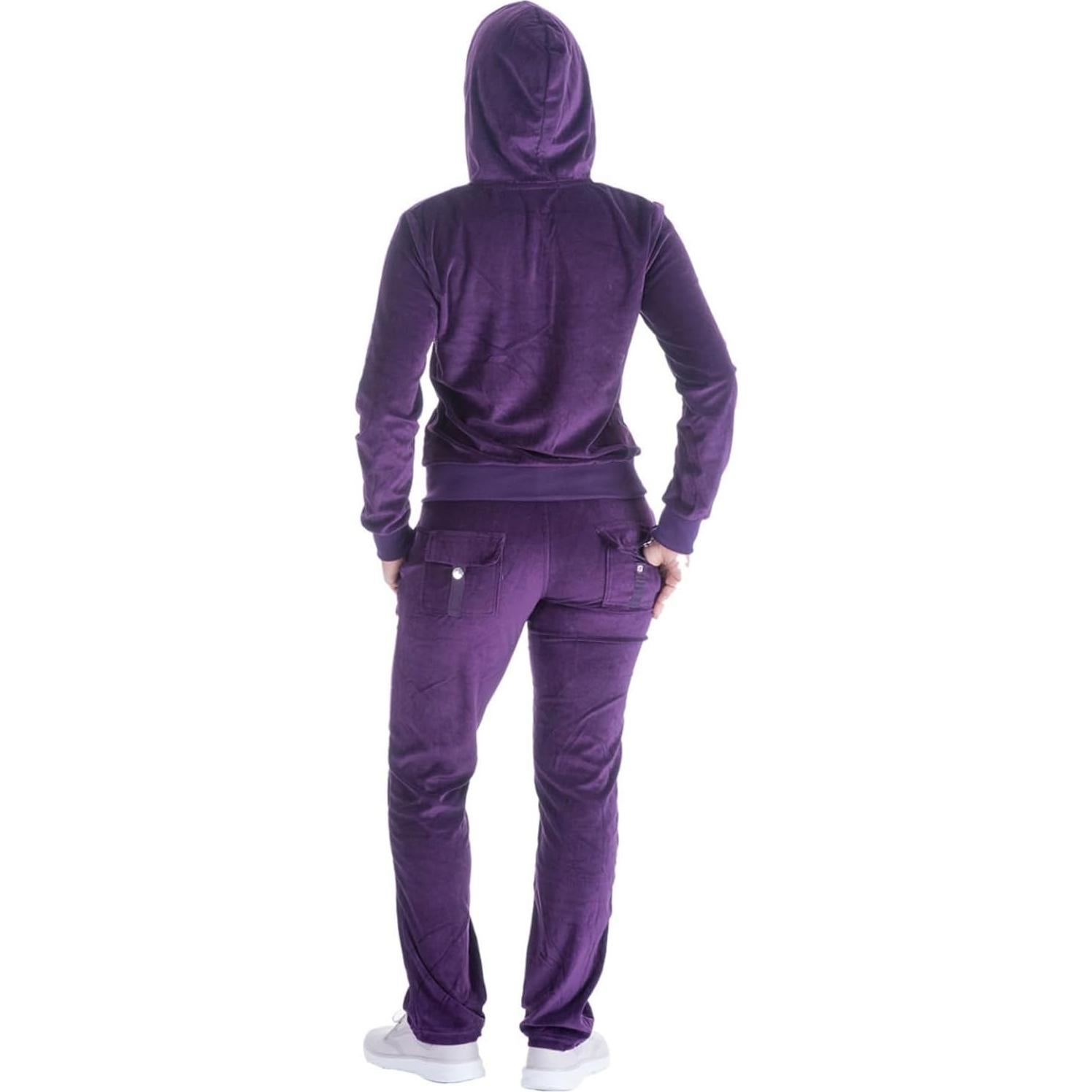 Conjunto de chándal mujer Velour 2 piezas con capucha