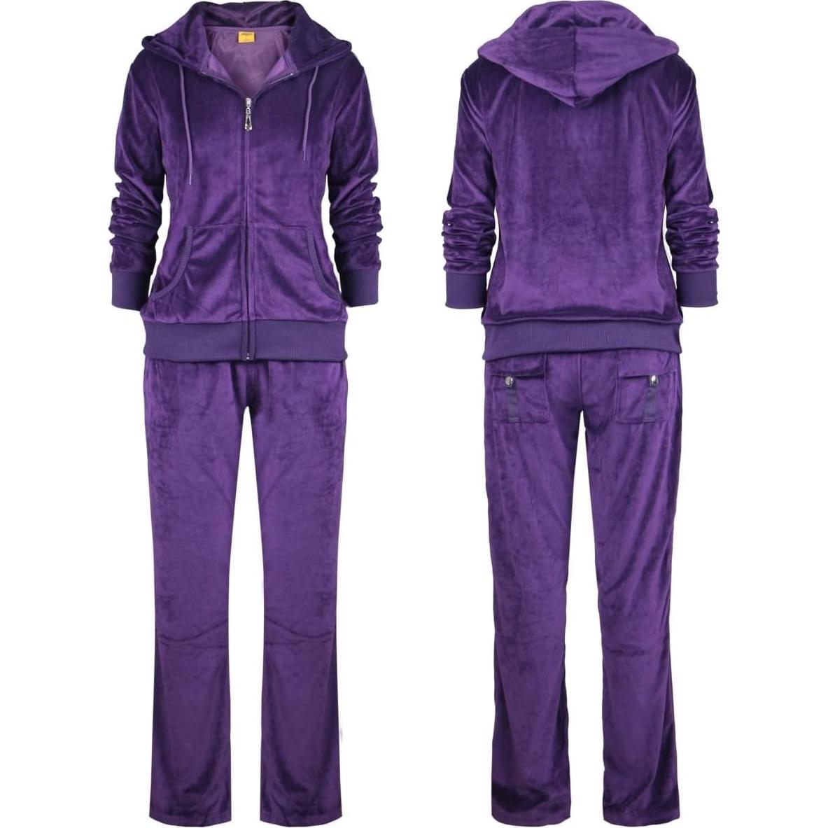 Conjunto de chándal mujer Velour 2 piezas con capucha