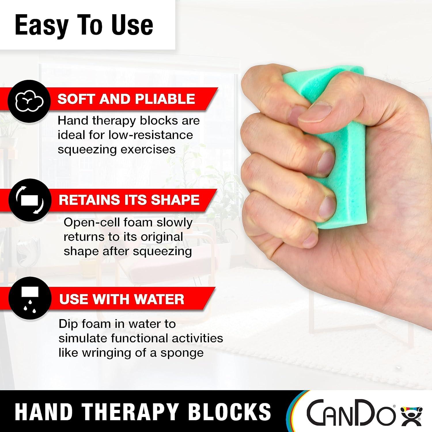 Bloques de Terapia de Mano CanDo - Azul Medio, Paquete de 3