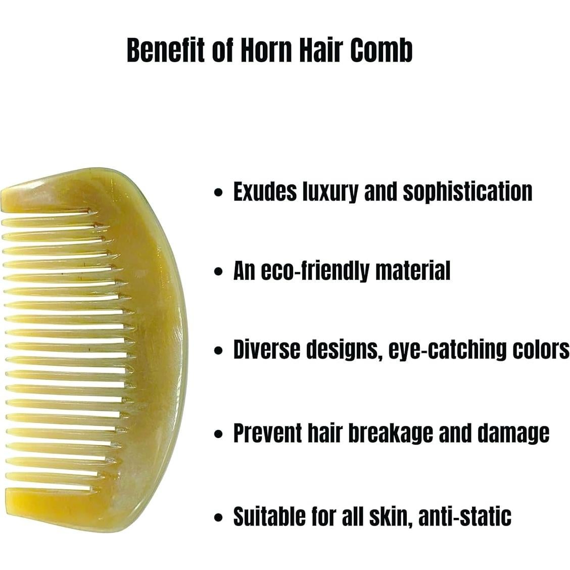 Peine de Cuerno Natural TAMAWire Antiestático 10x9.8cm