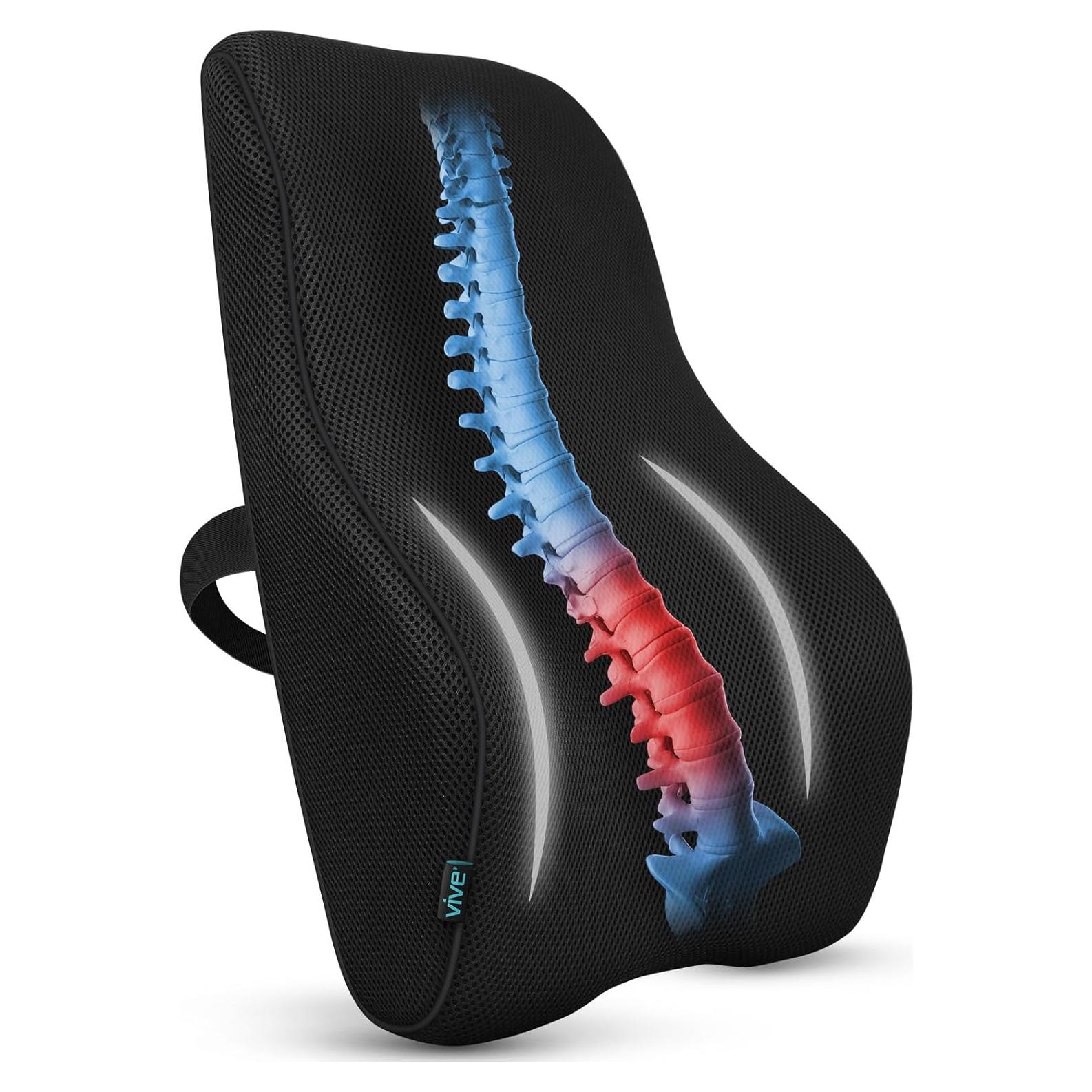 Cojín Lumbar Vive - Espuma Viscoelástica 46x38 cm Negro