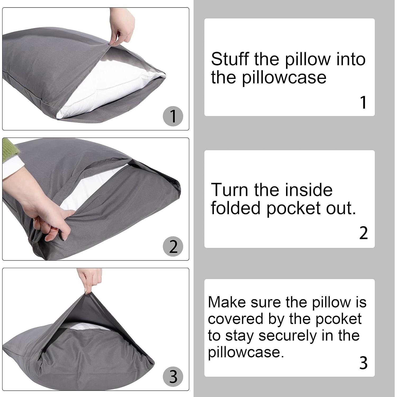 Juego de Fundas de Almohada NTBAY Microfibra Estándar Aqua 2 Piezas